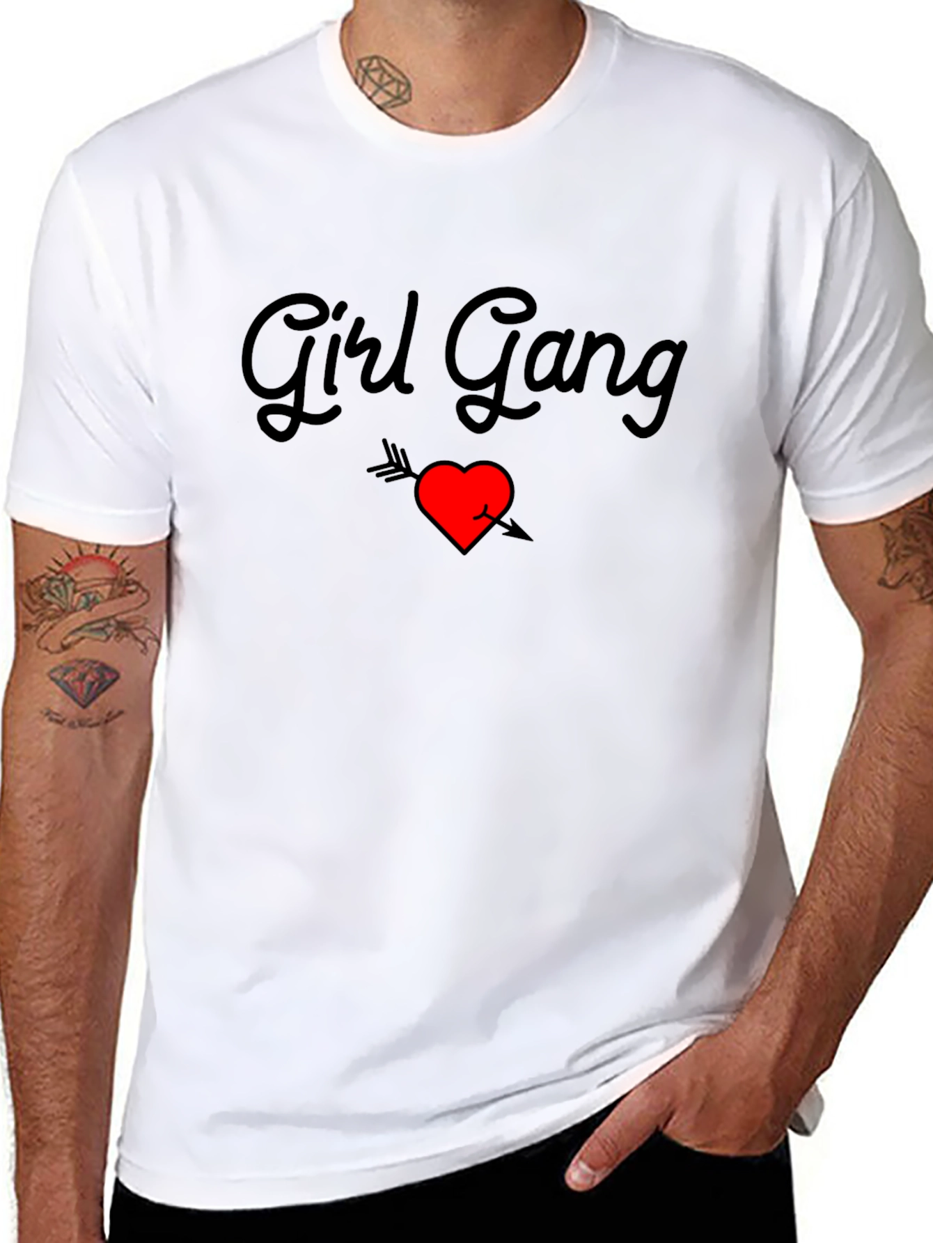 Girl Gang Heart Arrow Graphic Tee - Black