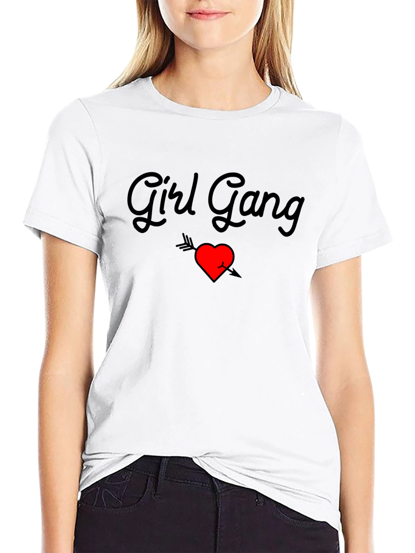 Girl Gang Heart Arrow Graphic Tee - Black