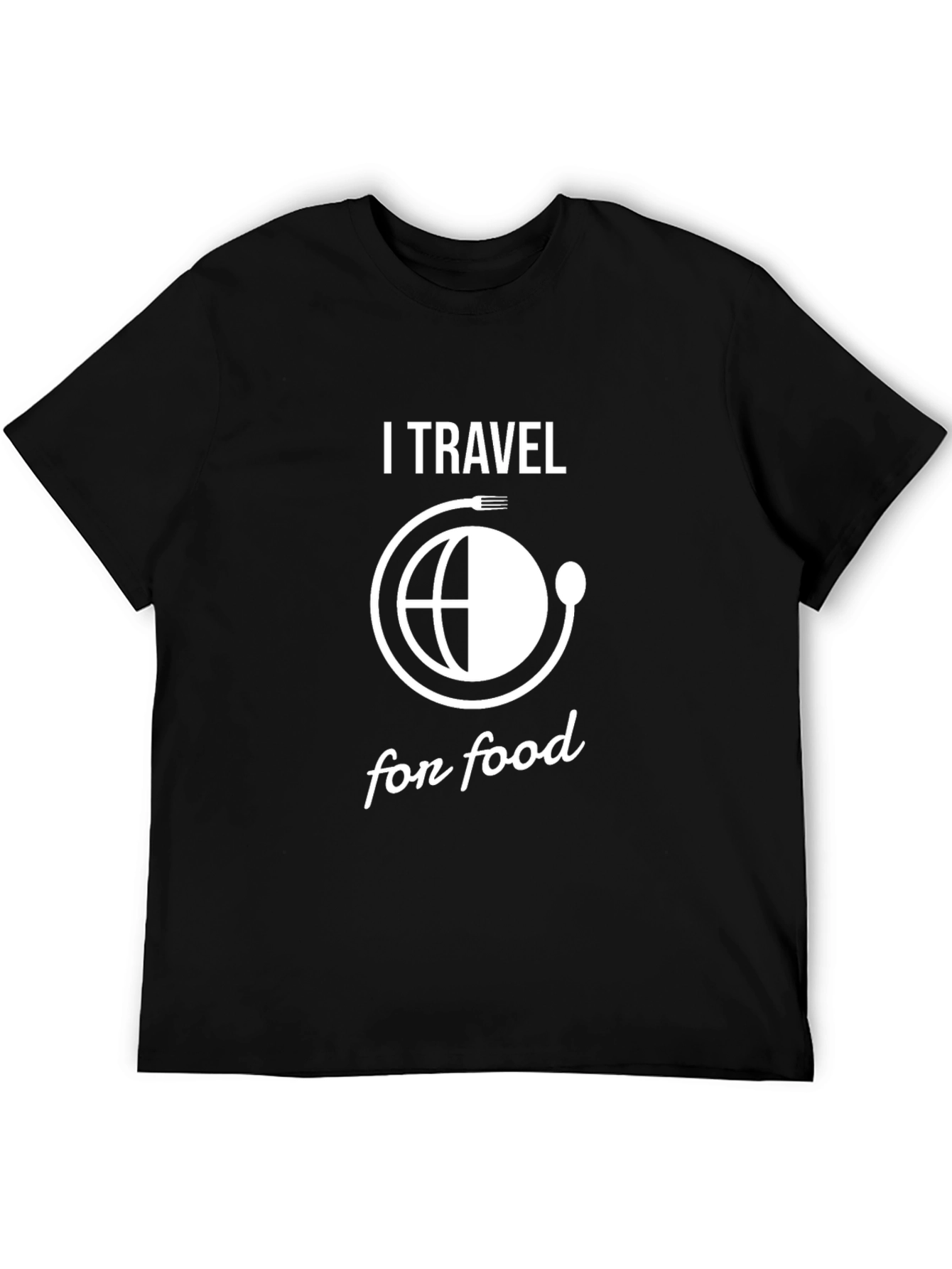 I Travel for Food Black T-Shirt