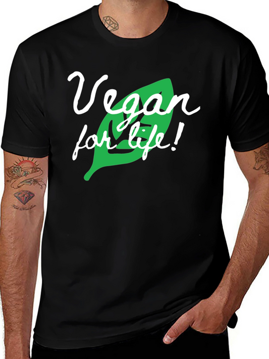 Vegan for Life Graphic T-Shirt - Black