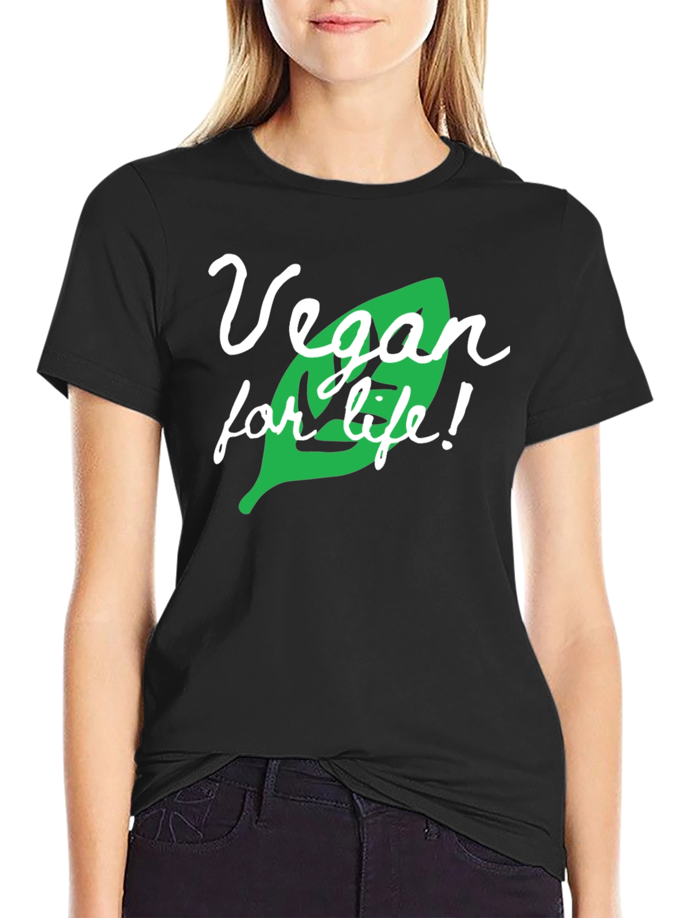 Vegan for Life Graphic T-Shirt - Black