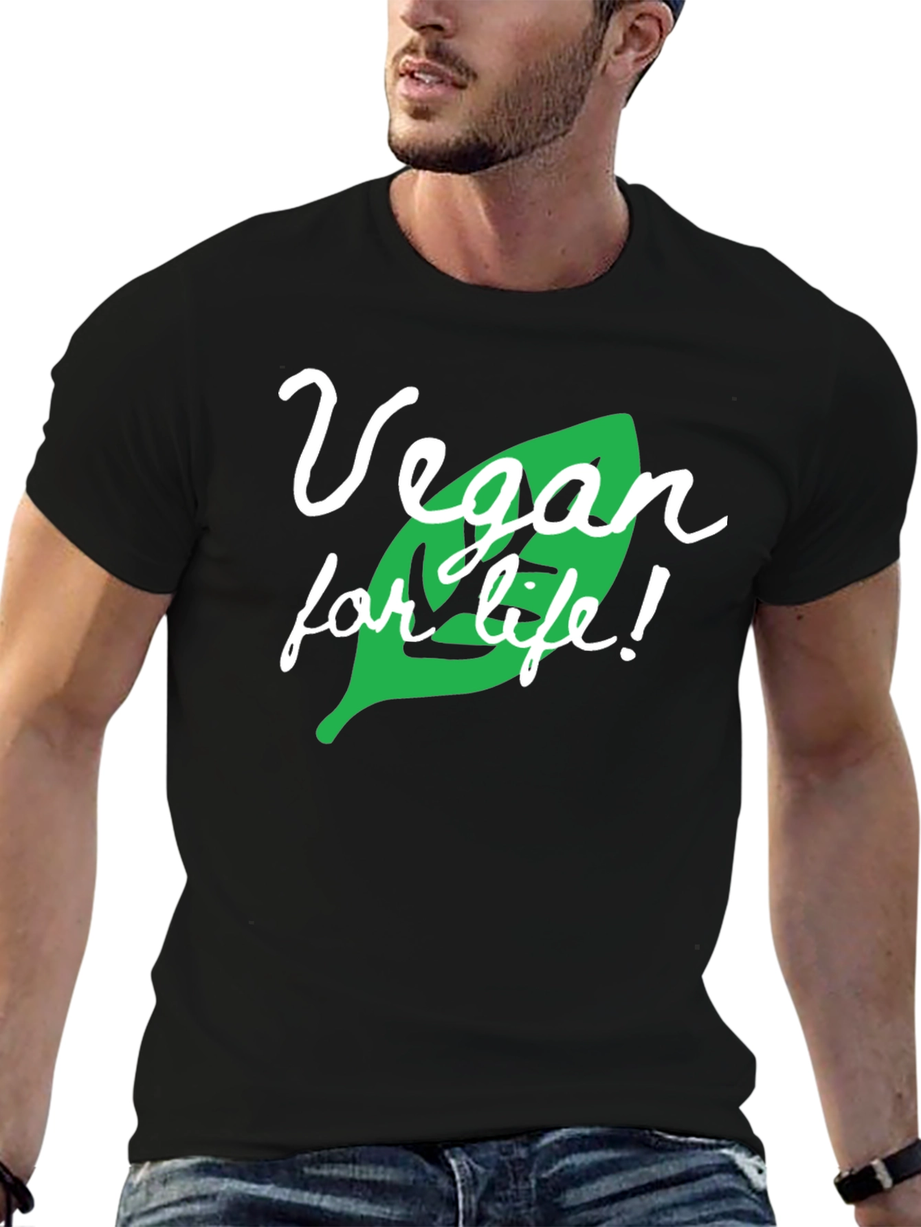 Vegan for Life Graphic T-Shirt - Black