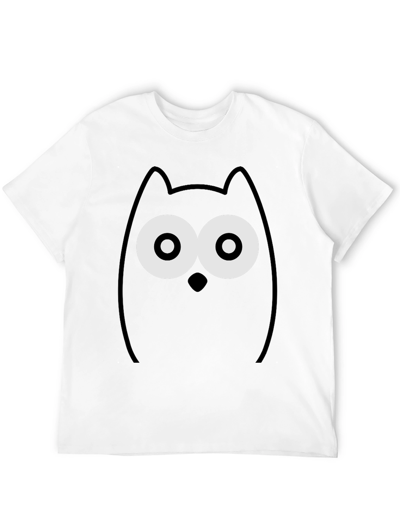 Funny Cartoon Owl Graphic Tee - Black T-Shirt