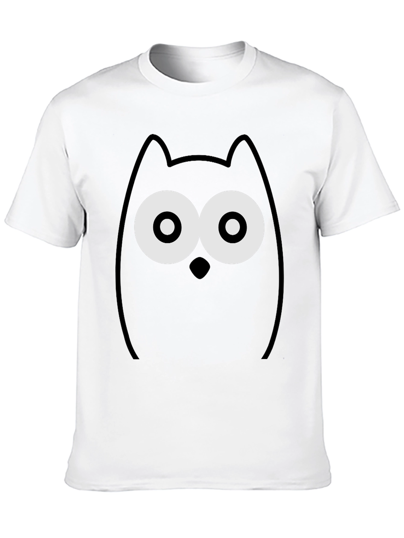 Funny Cartoon Owl Graphic Tee - Black T-Shirt