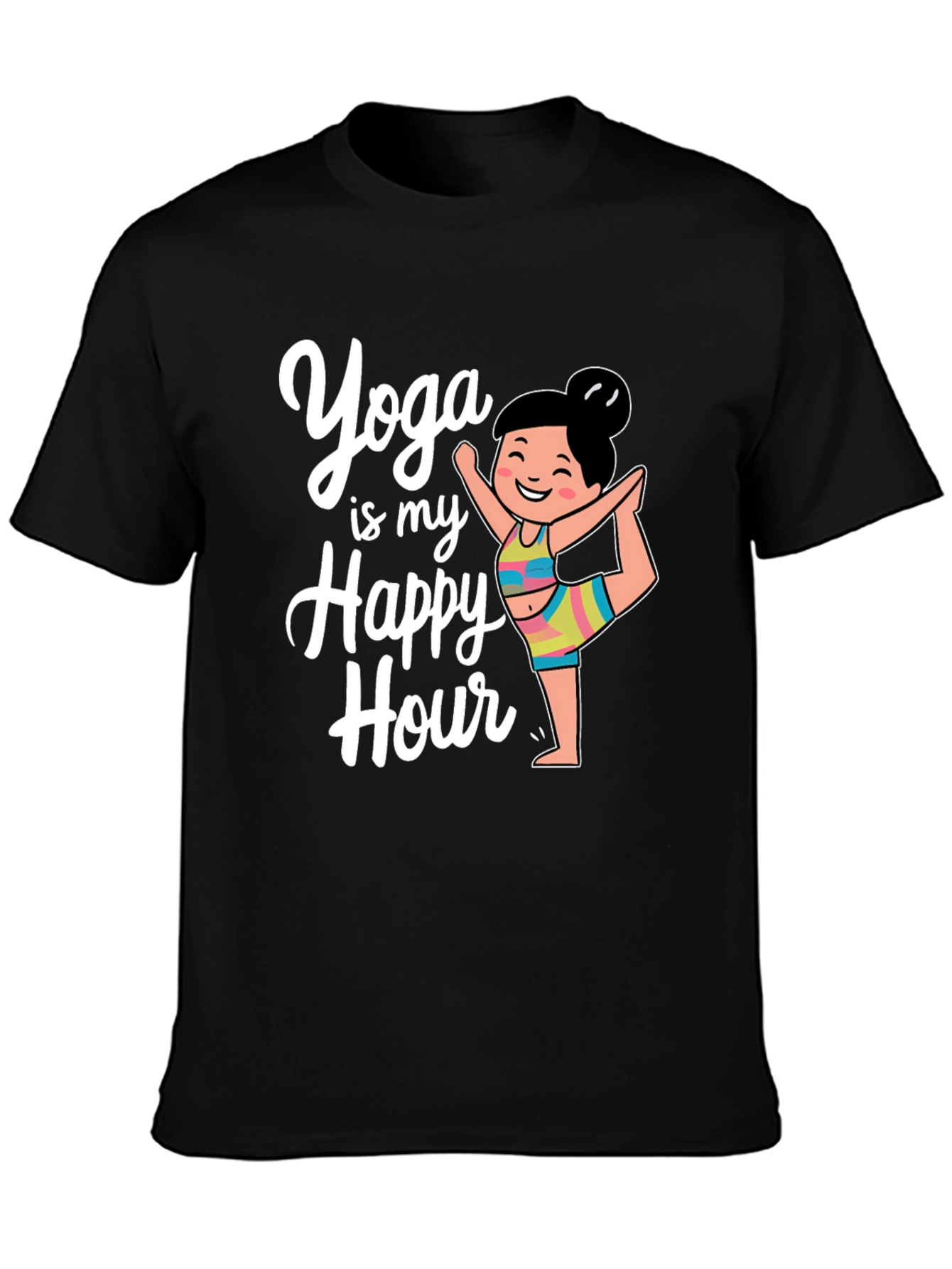 Yoga Happy Hour Black T-Shirt