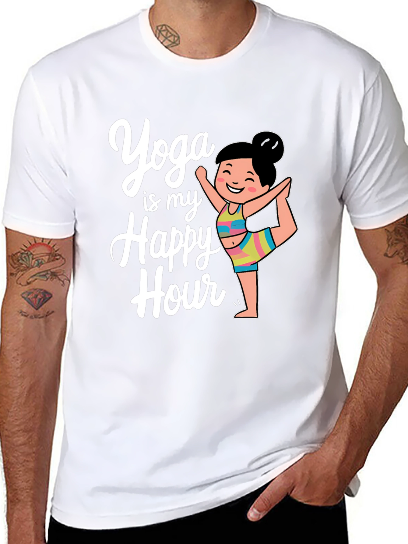 Yoga Happy Hour Black T-Shirt