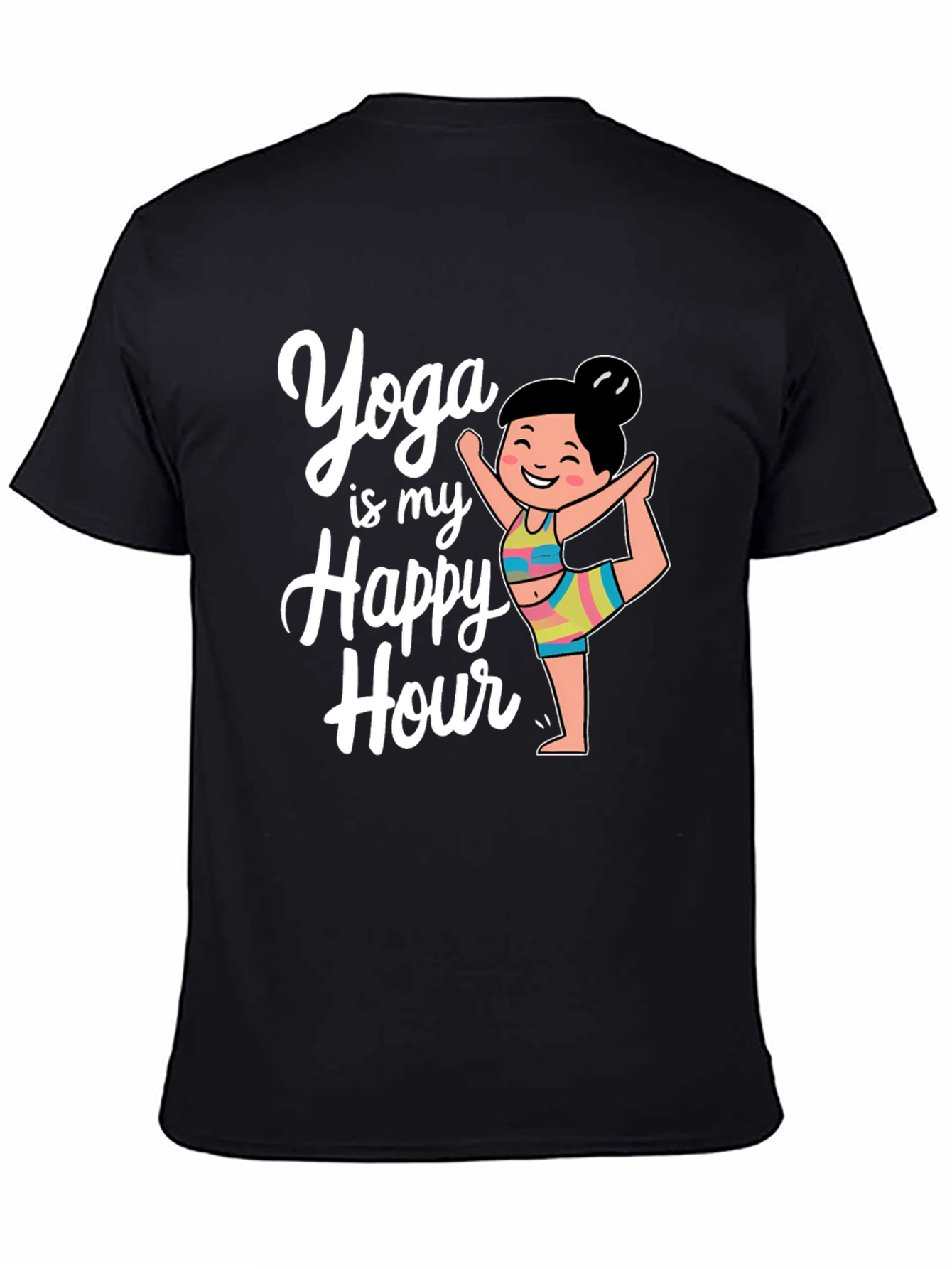 Yoga Happy Hour Black T-Shirt