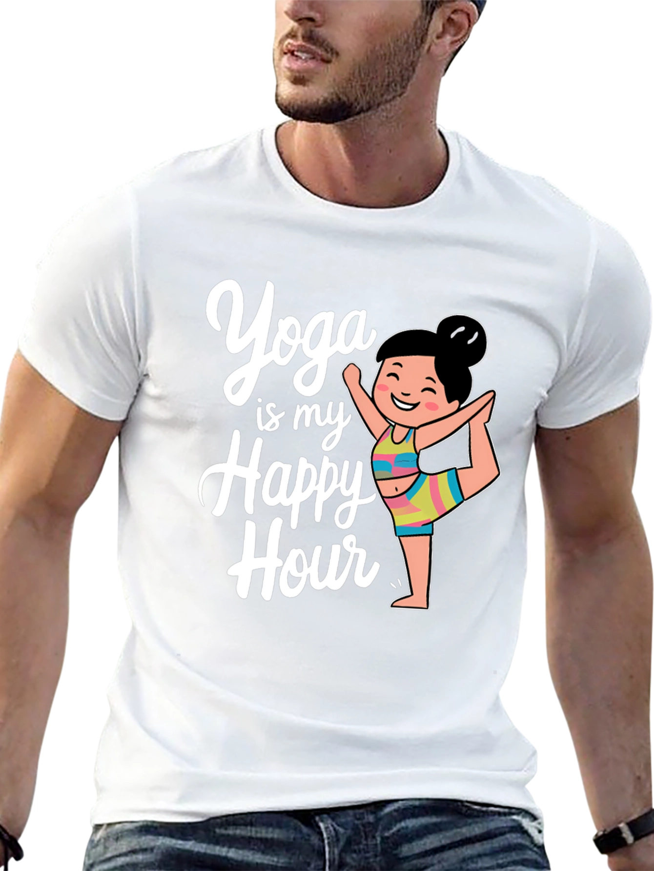 Yoga Happy Hour Black T-Shirt