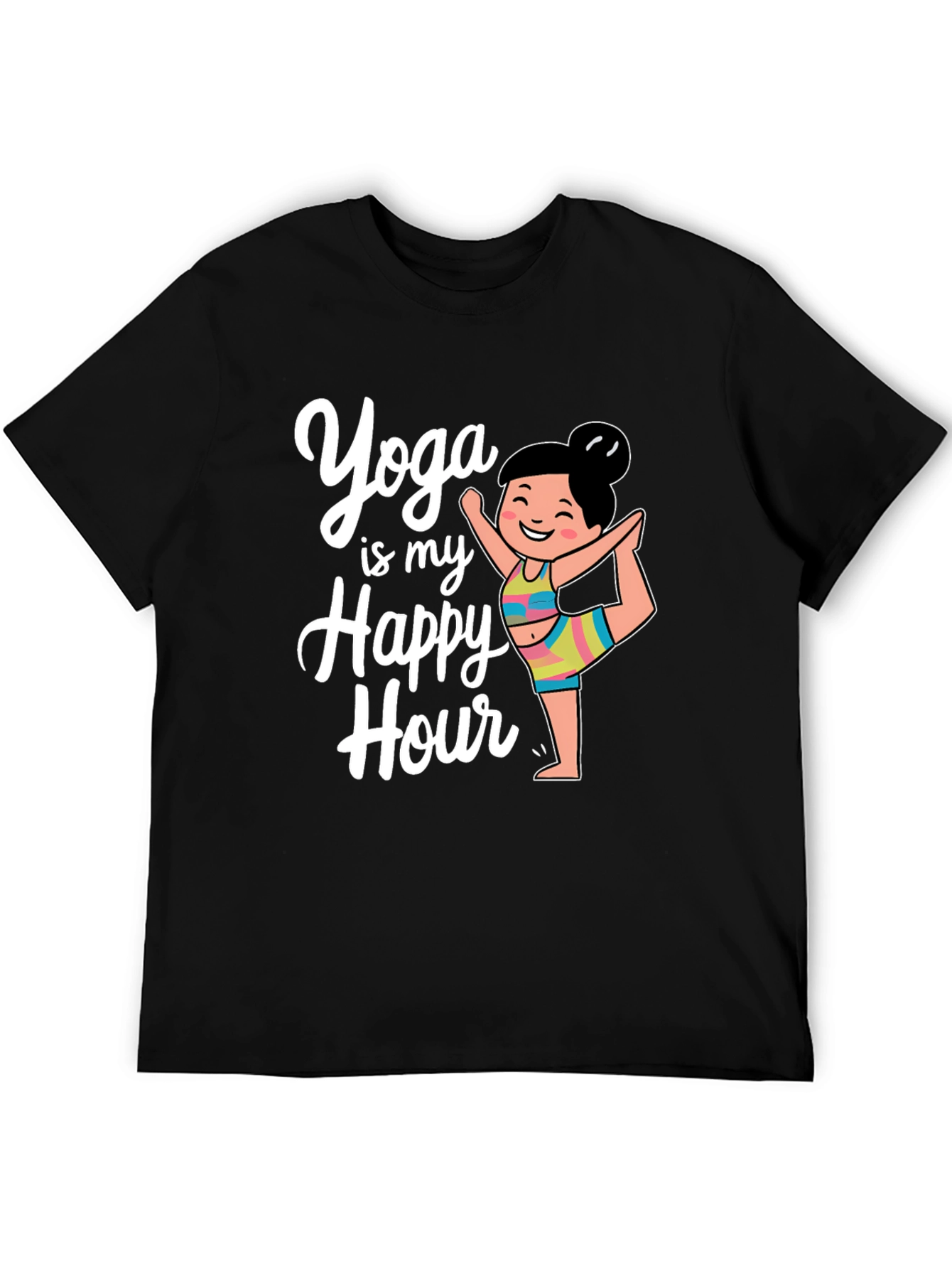 Yoga Happy Hour Black T-Shirt