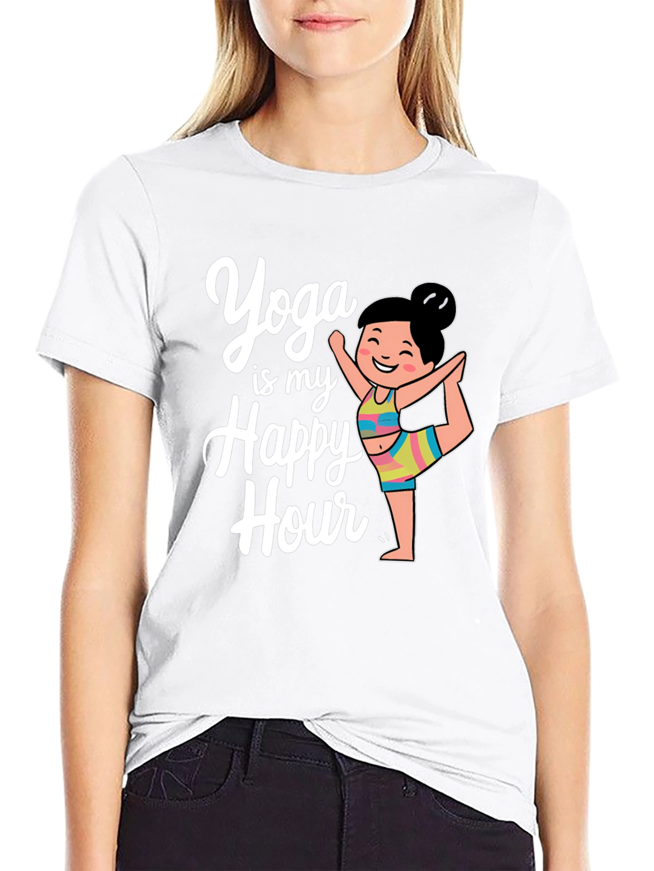 Yoga Happy Hour Black T-Shirt