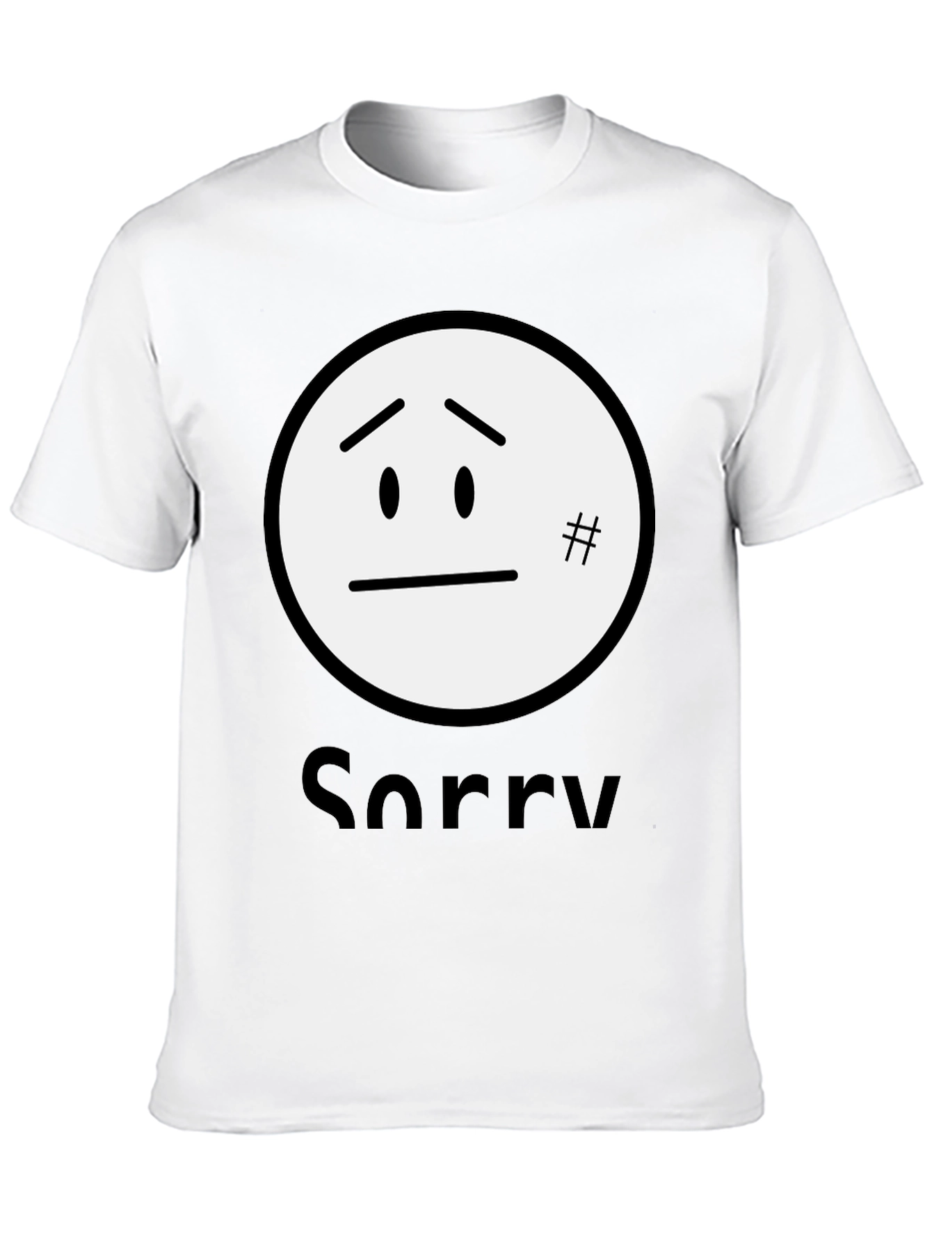 Sorry Face Graphic Tee - Black Cotton Blend