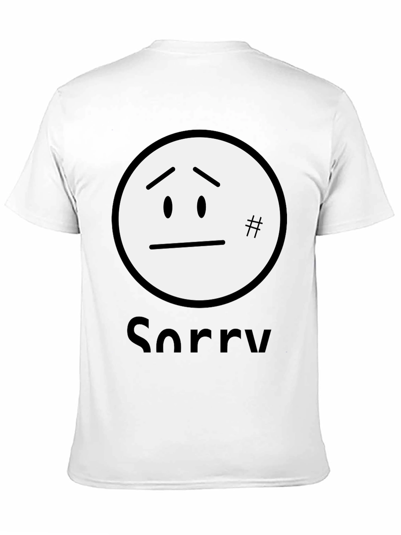 Sorry Face Graphic Tee - Black Cotton Blend