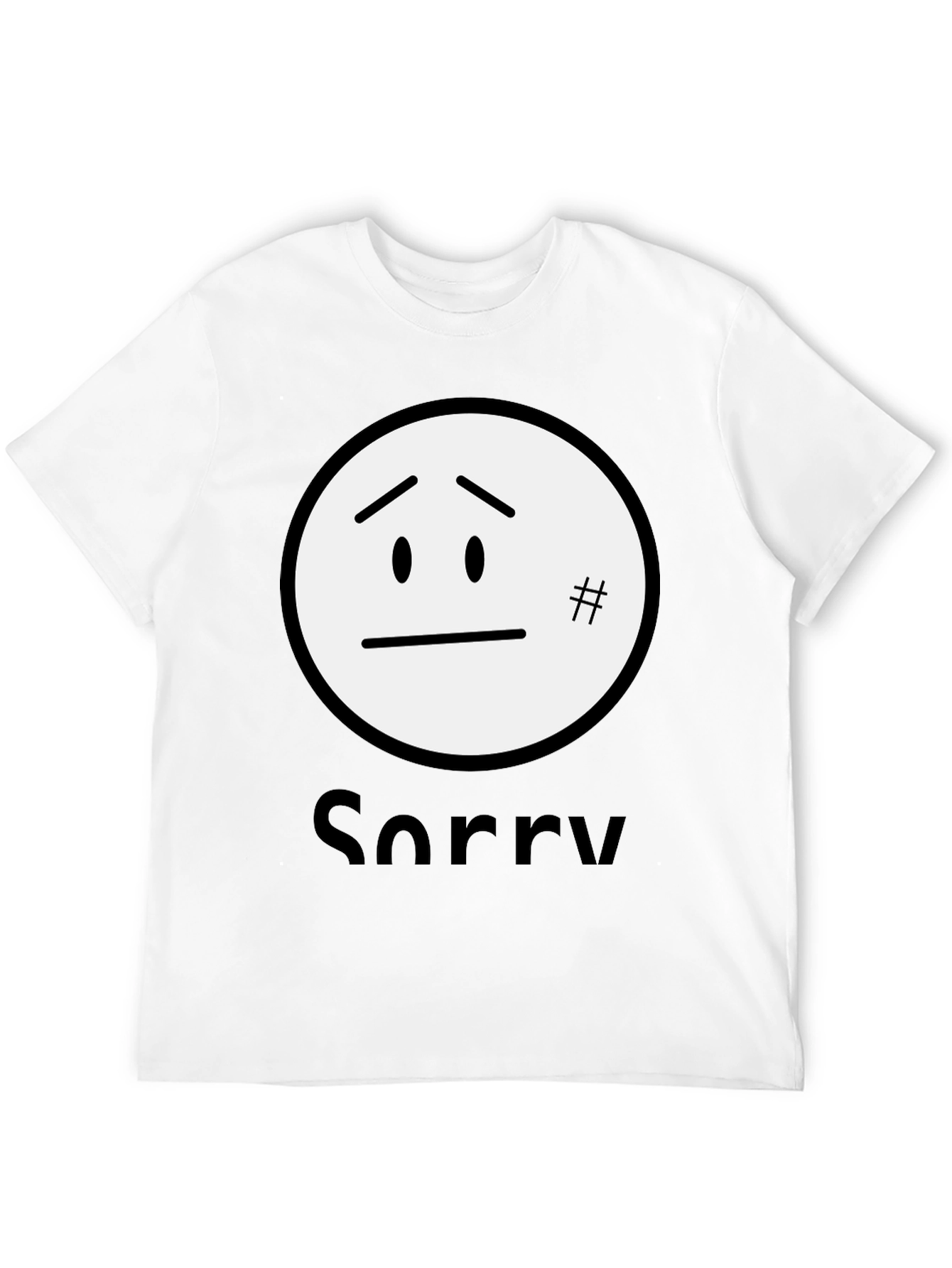 Sorry Face Graphic Tee - Black Cotton Blend