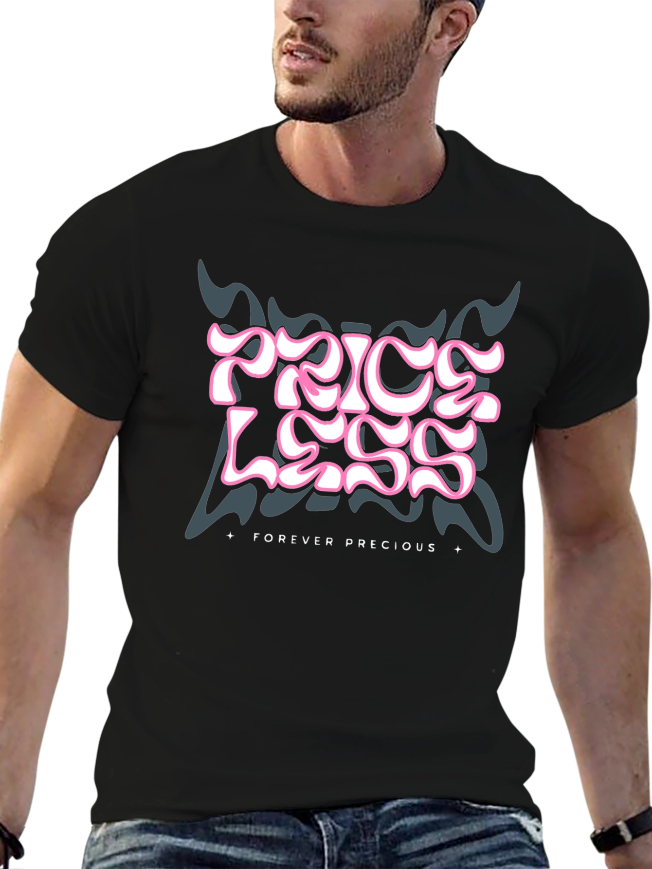 Priceless Forever Precious Graphic Tee - Black