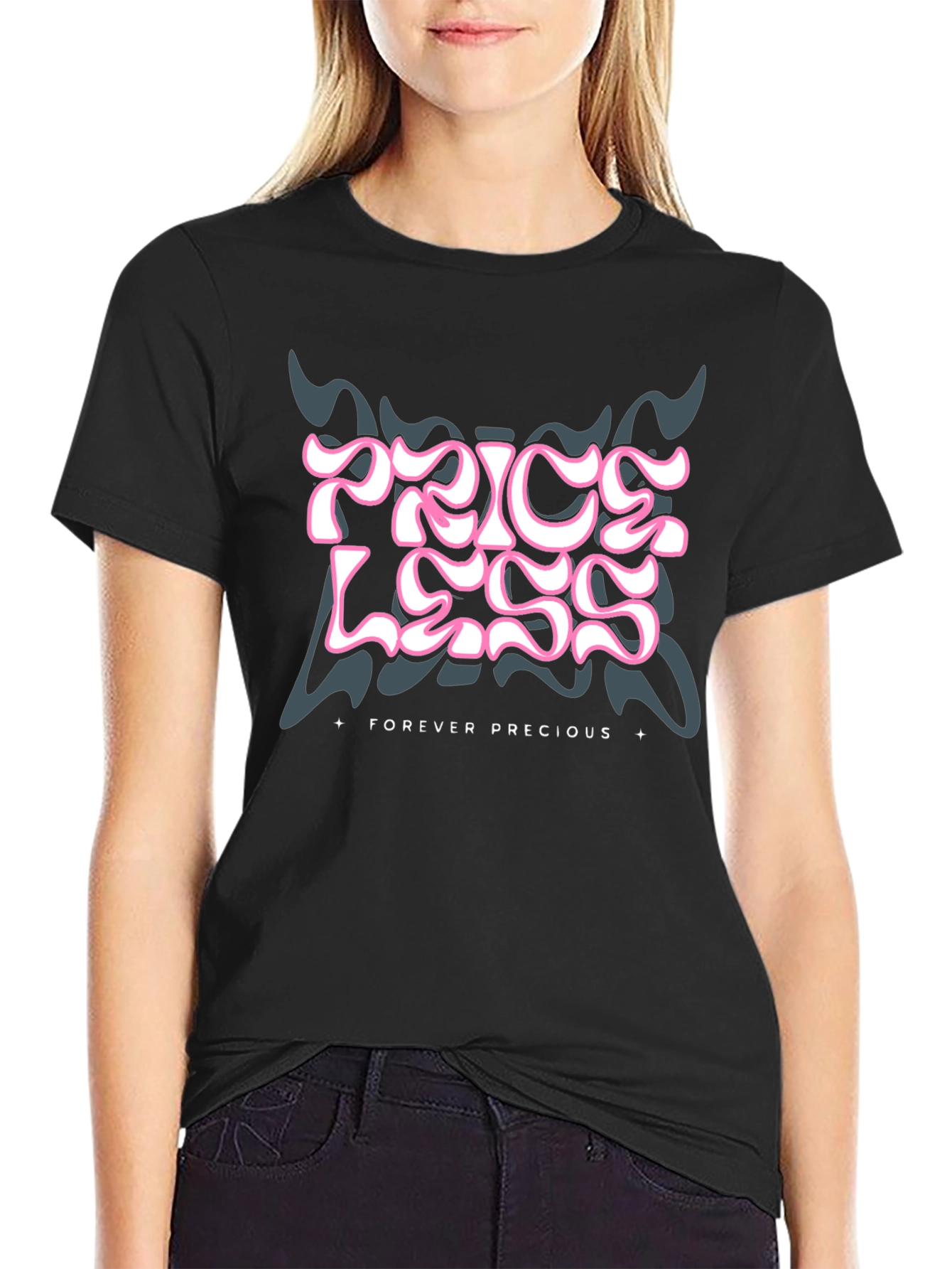 Priceless Forever Precious Graphic Tee - Black