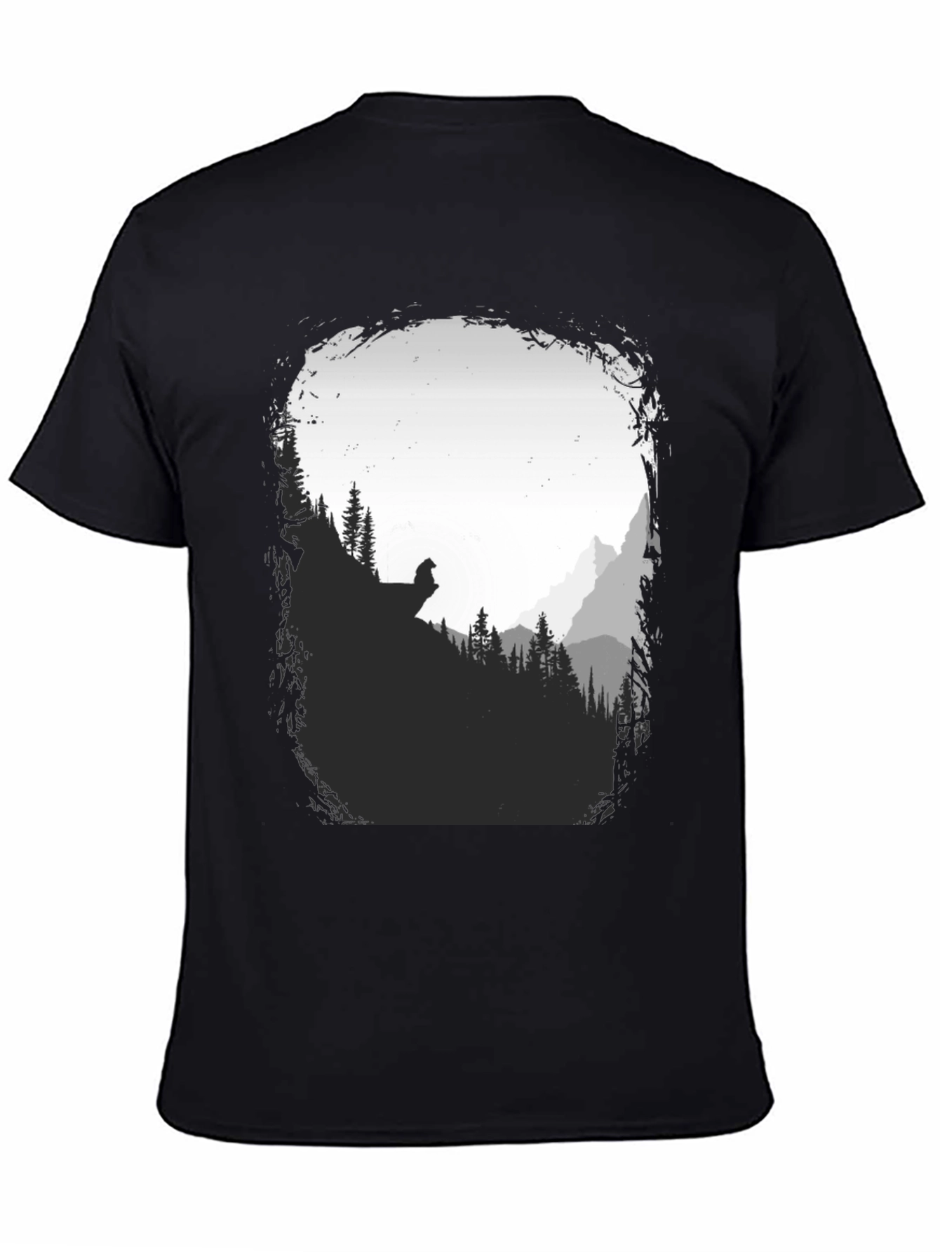 Nature Scene Graphic T-Shirt - Black