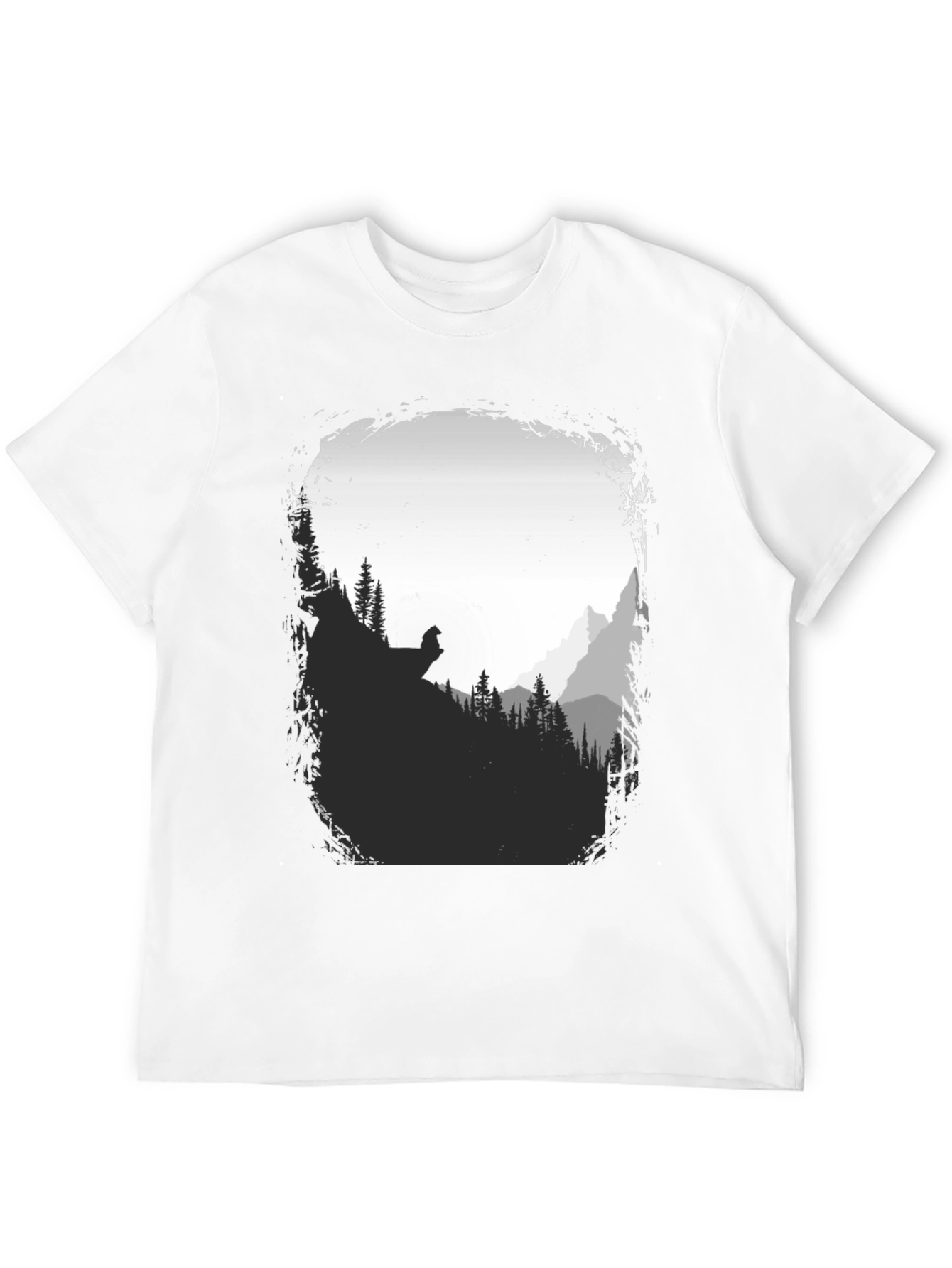 Nature Scene Graphic T-Shirt - Black