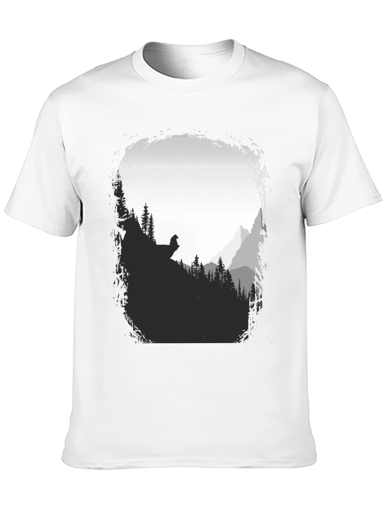 Nature Scene Graphic T-Shirt - Black