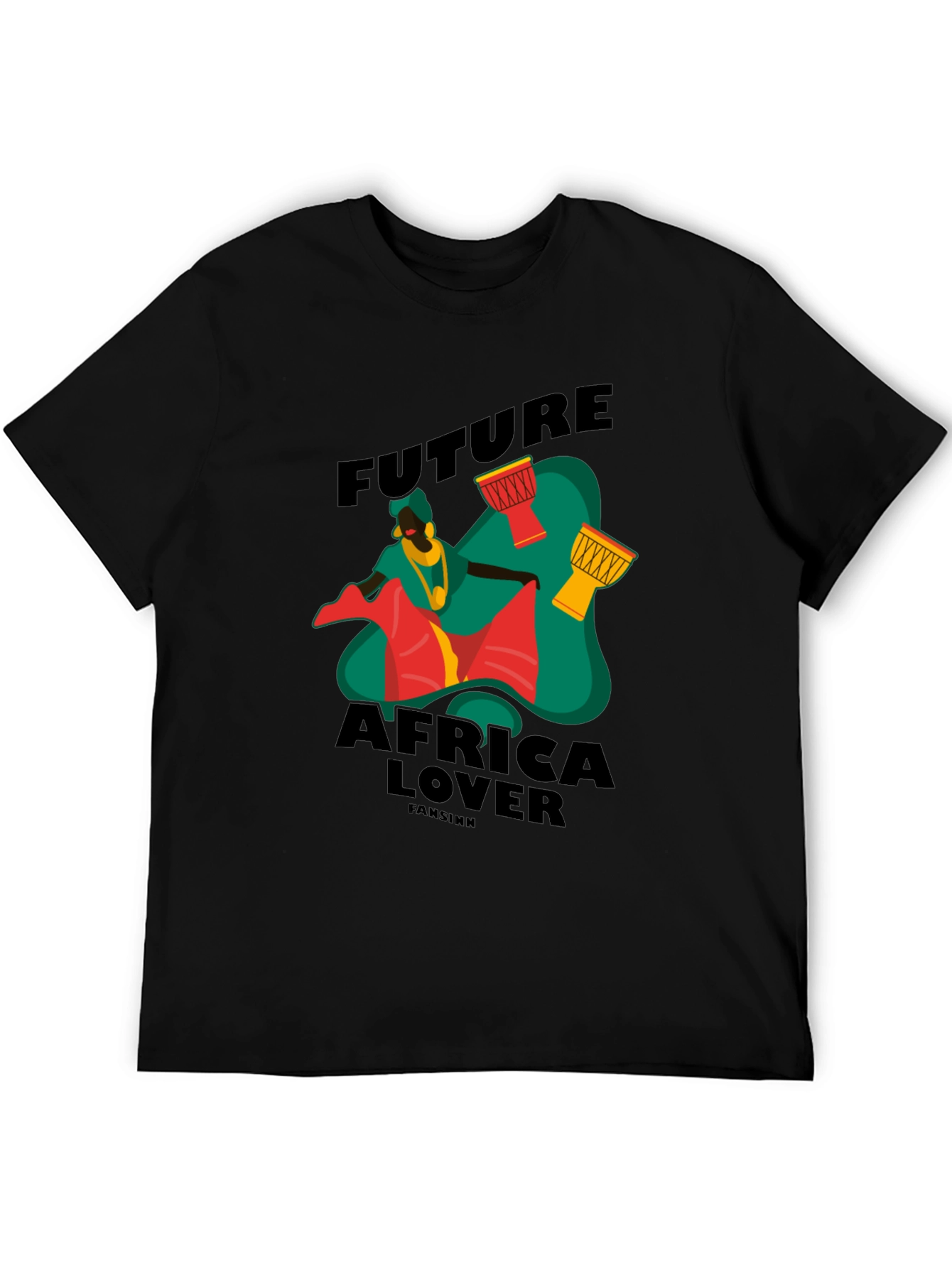 Future Africa Lover Black Graphic T-Shirt