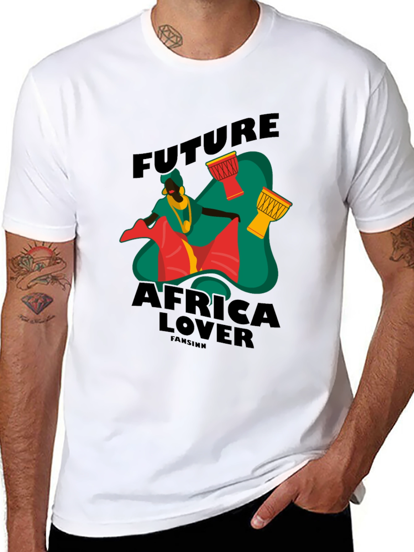 Future Africa Lover Black Graphic T-Shirt