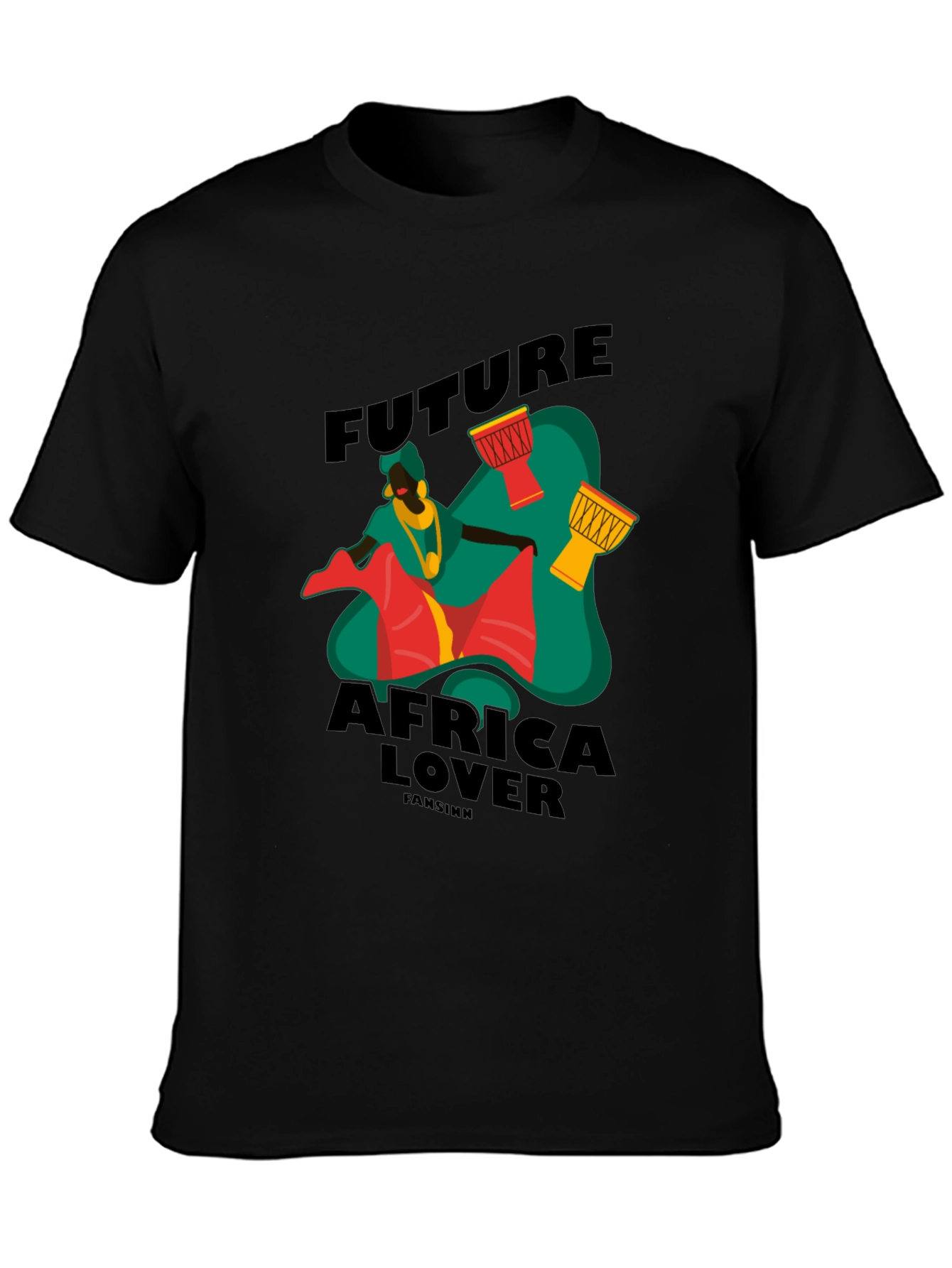 Future Africa Lover Black Graphic T-Shirt
