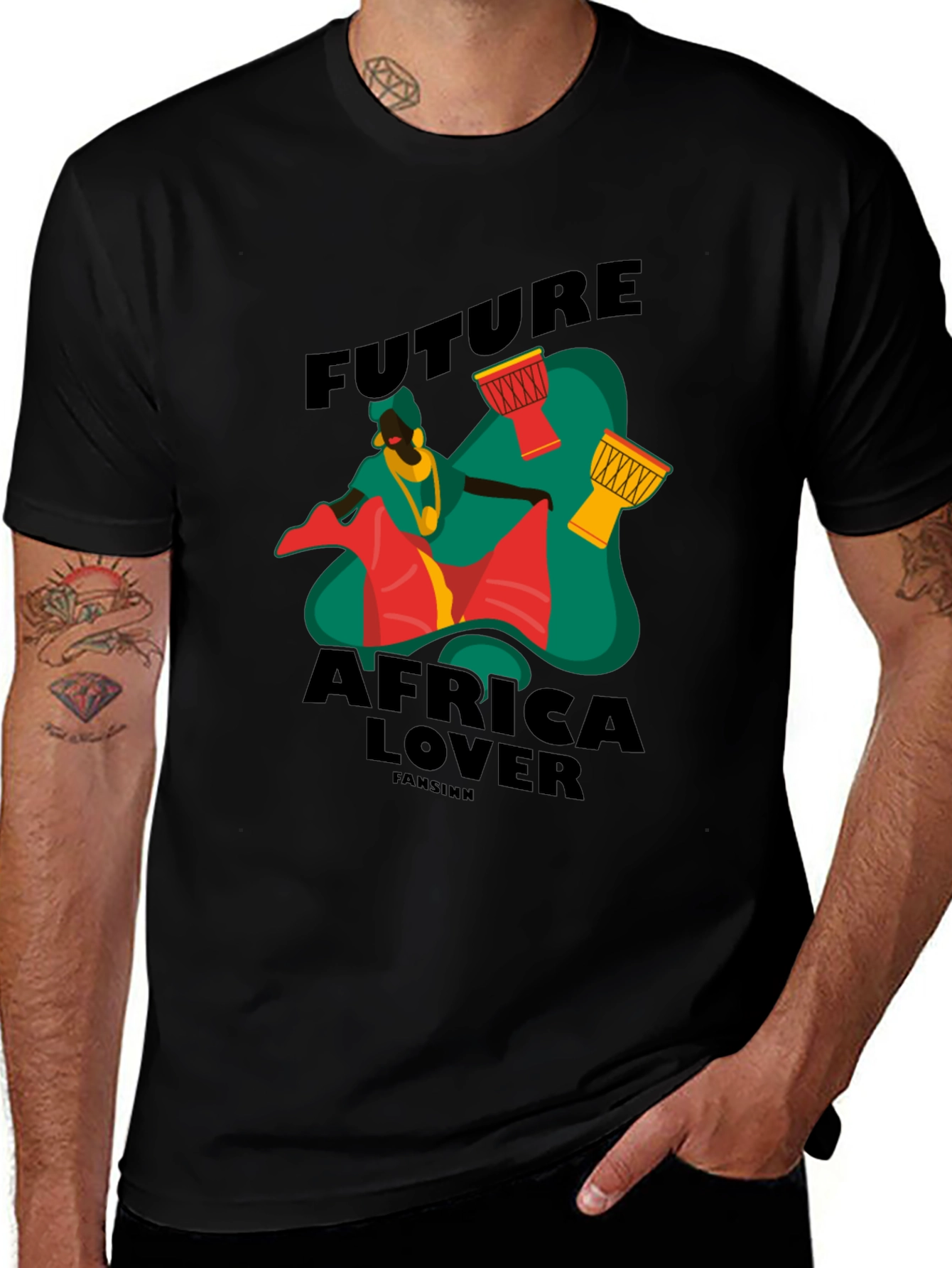 Future Africa Lover Black Graphic T-Shirt