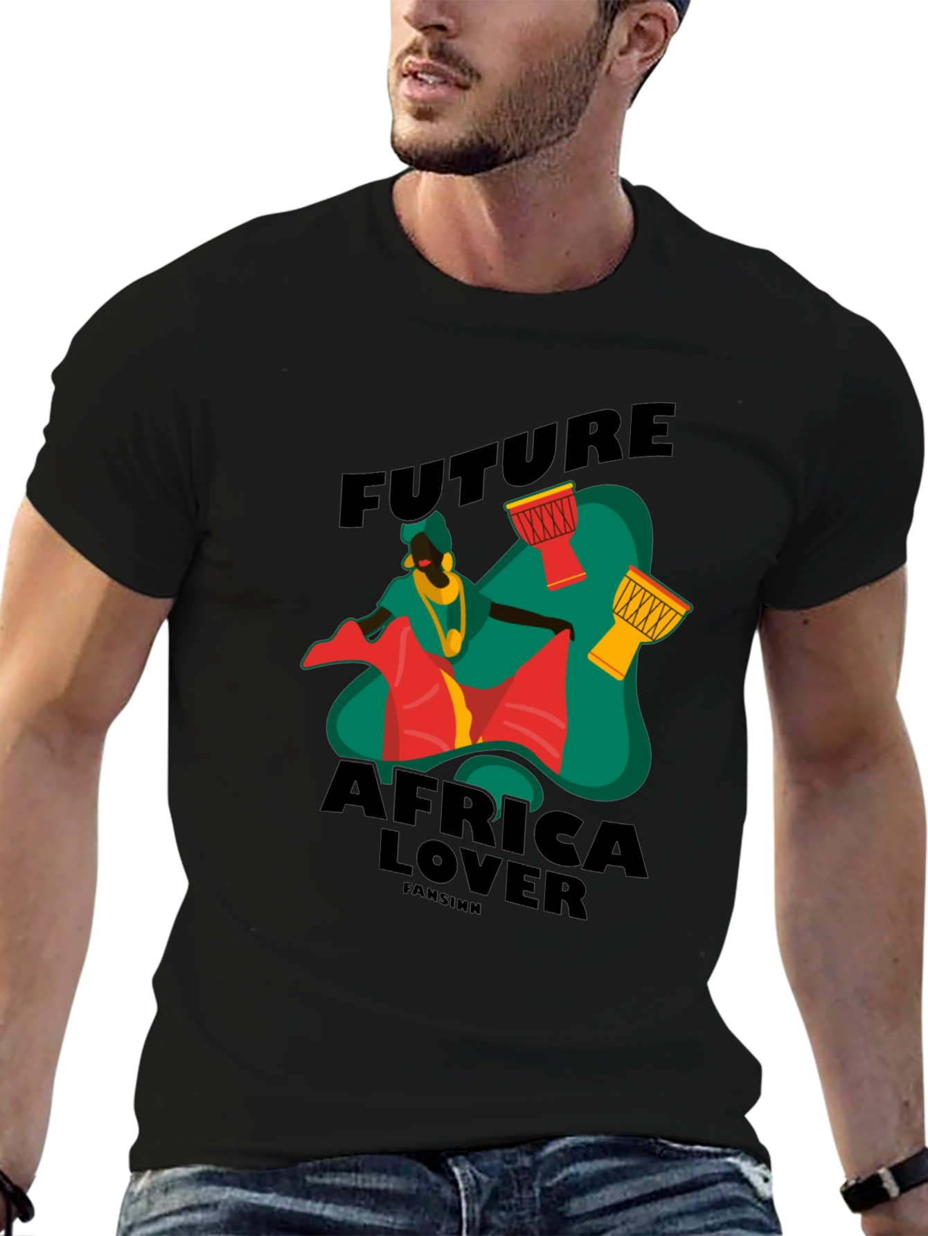 Future Africa Lover Black Graphic T-Shirt