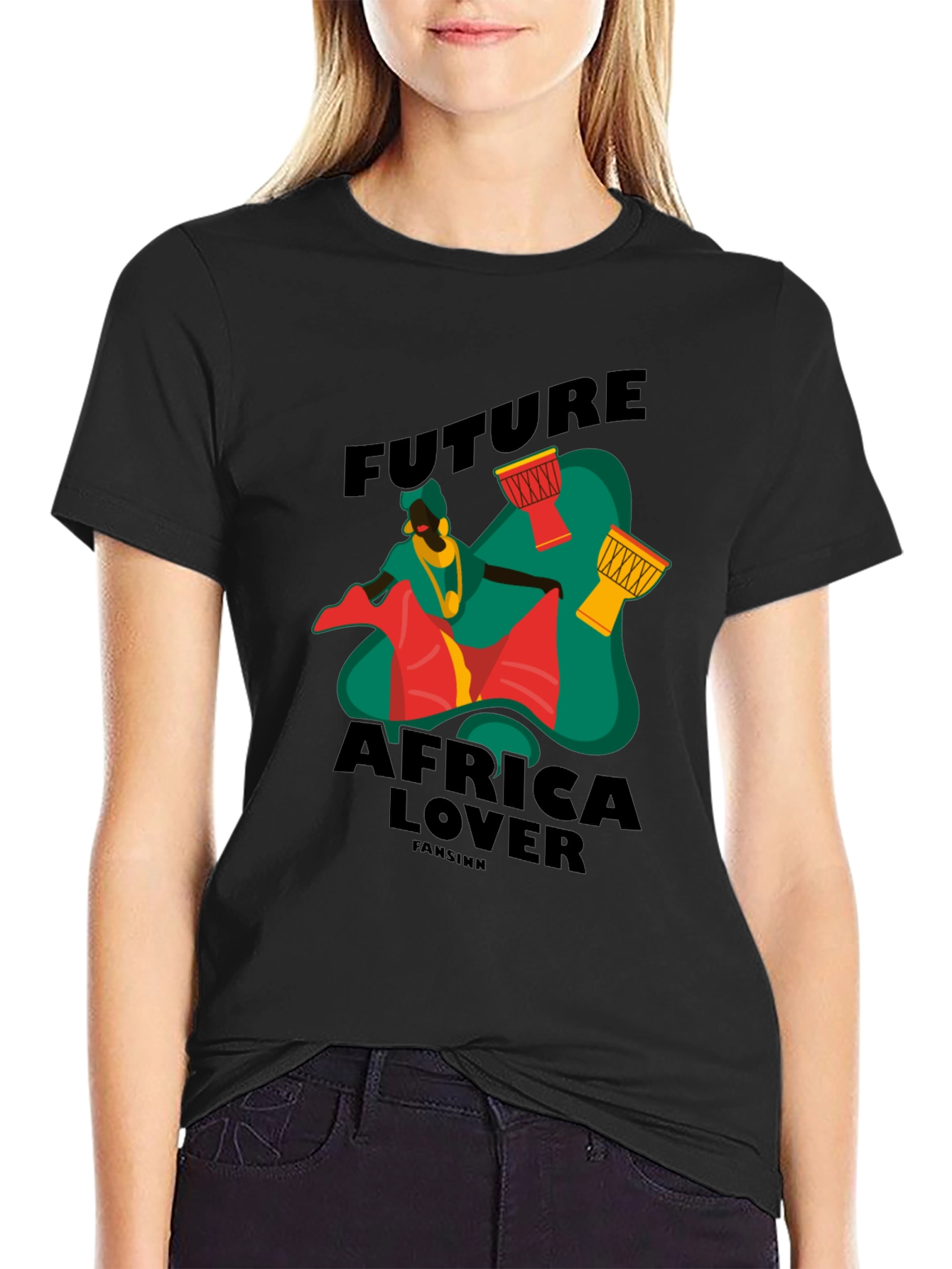 Future Africa Lover Black Graphic T-Shirt