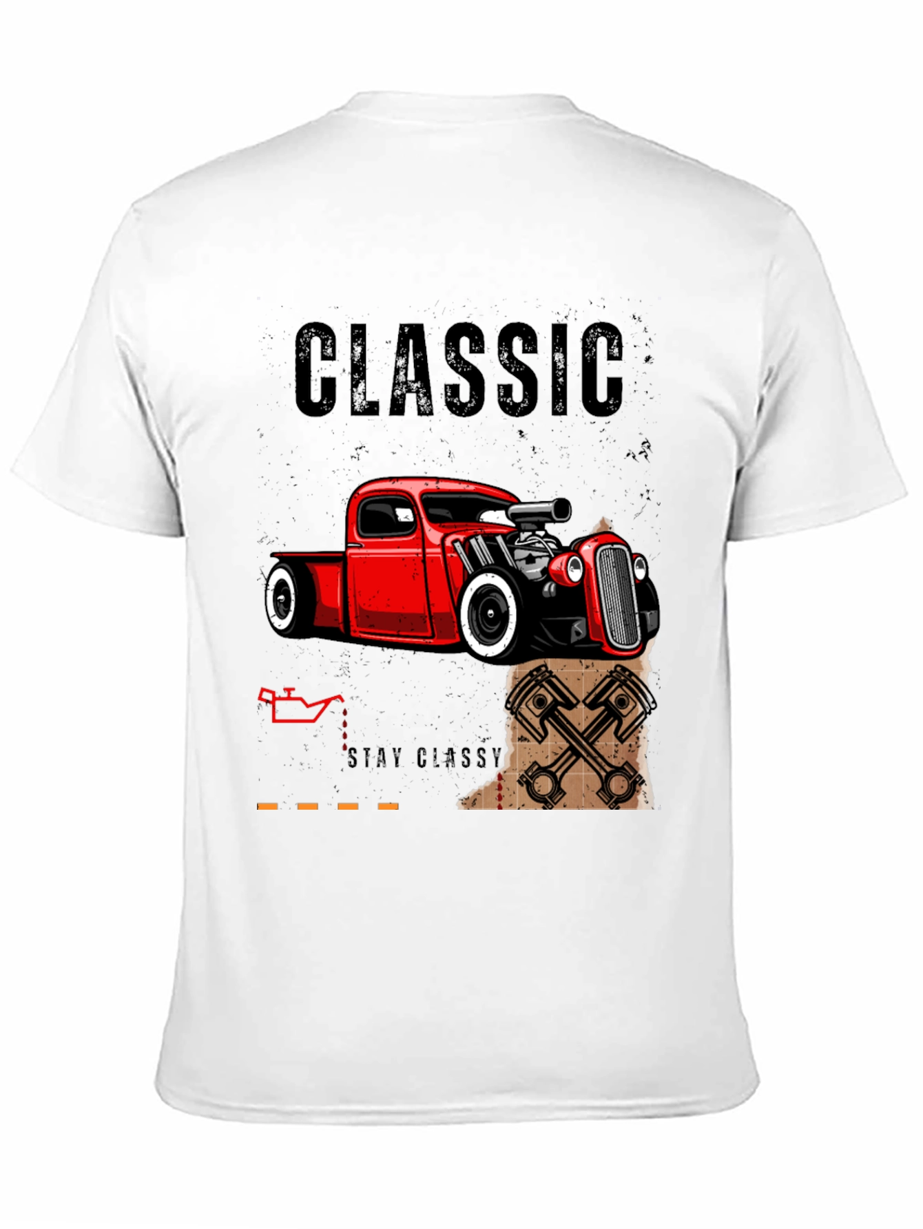 Classic Car T-Shirt - Black Hot Rod Design