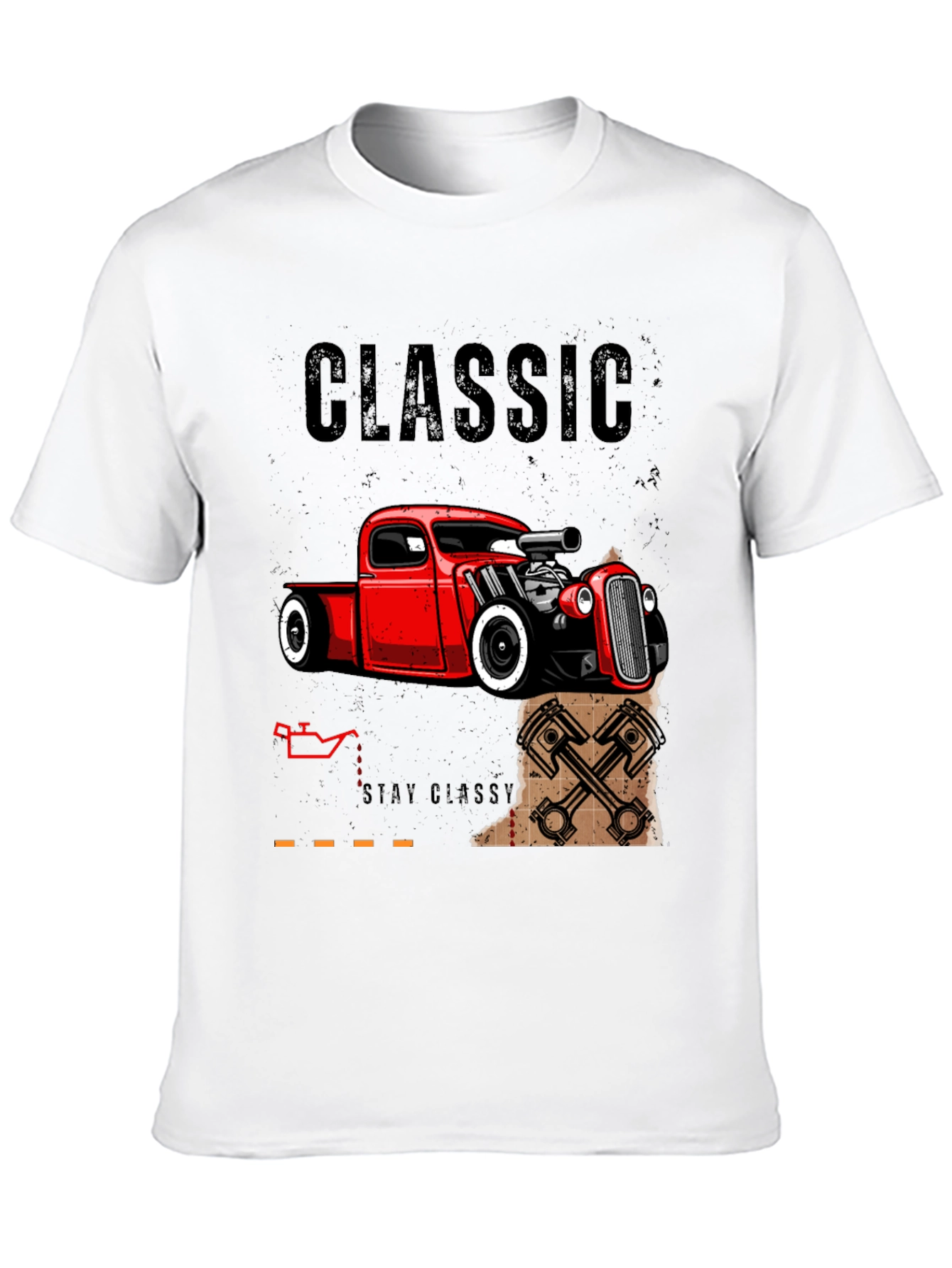 Classic Car T-Shirt - Black Hot Rod Design