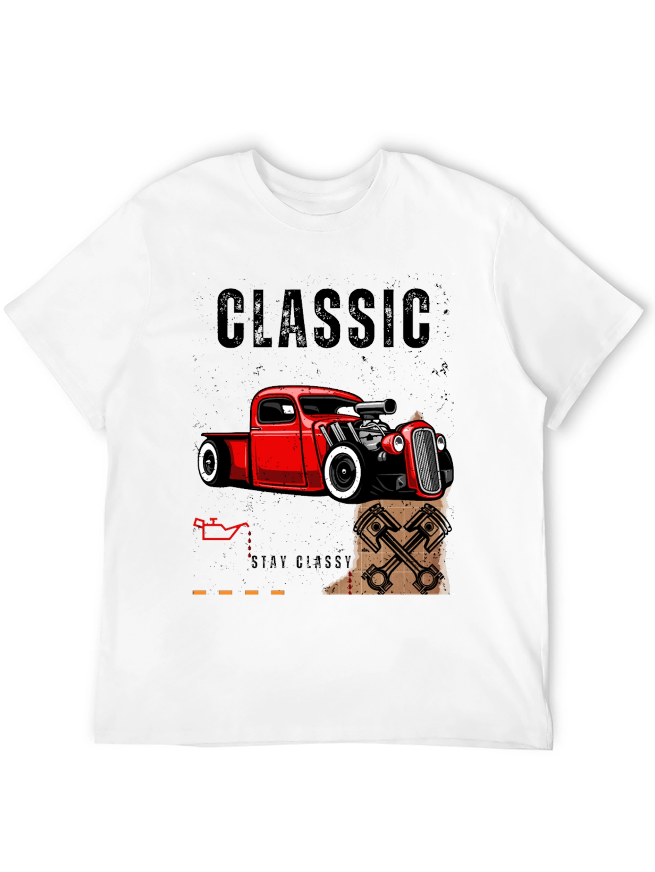 Classic Car T-Shirt - Black Hot Rod Design
