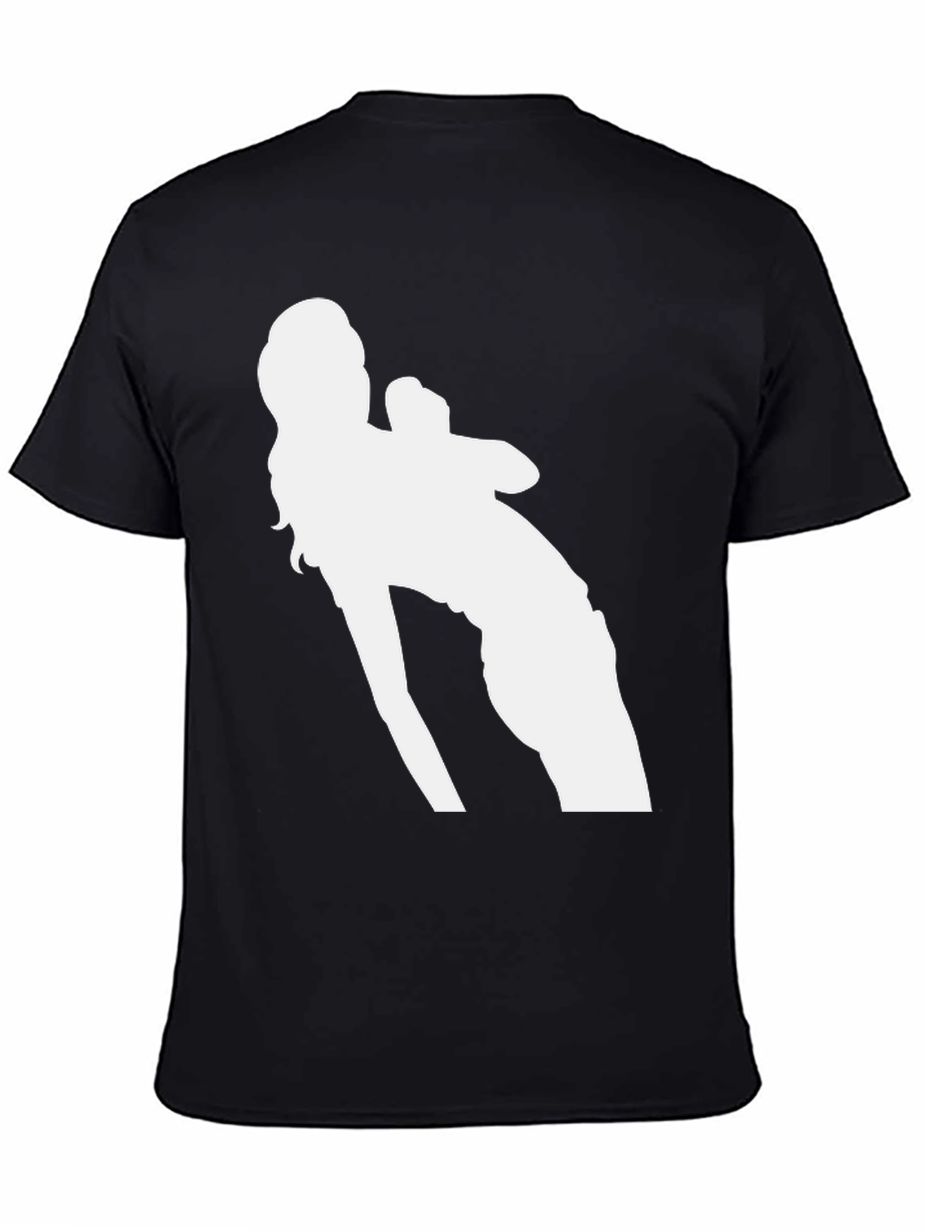 Black Graphic Tee - White Silhouette Design