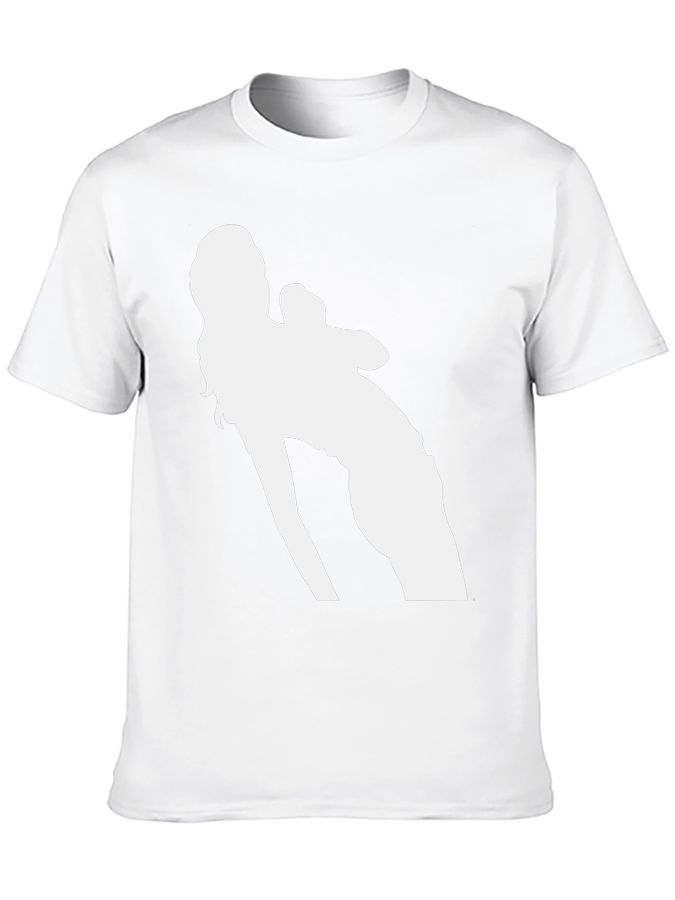 Black Graphic Tee - White Silhouette Design