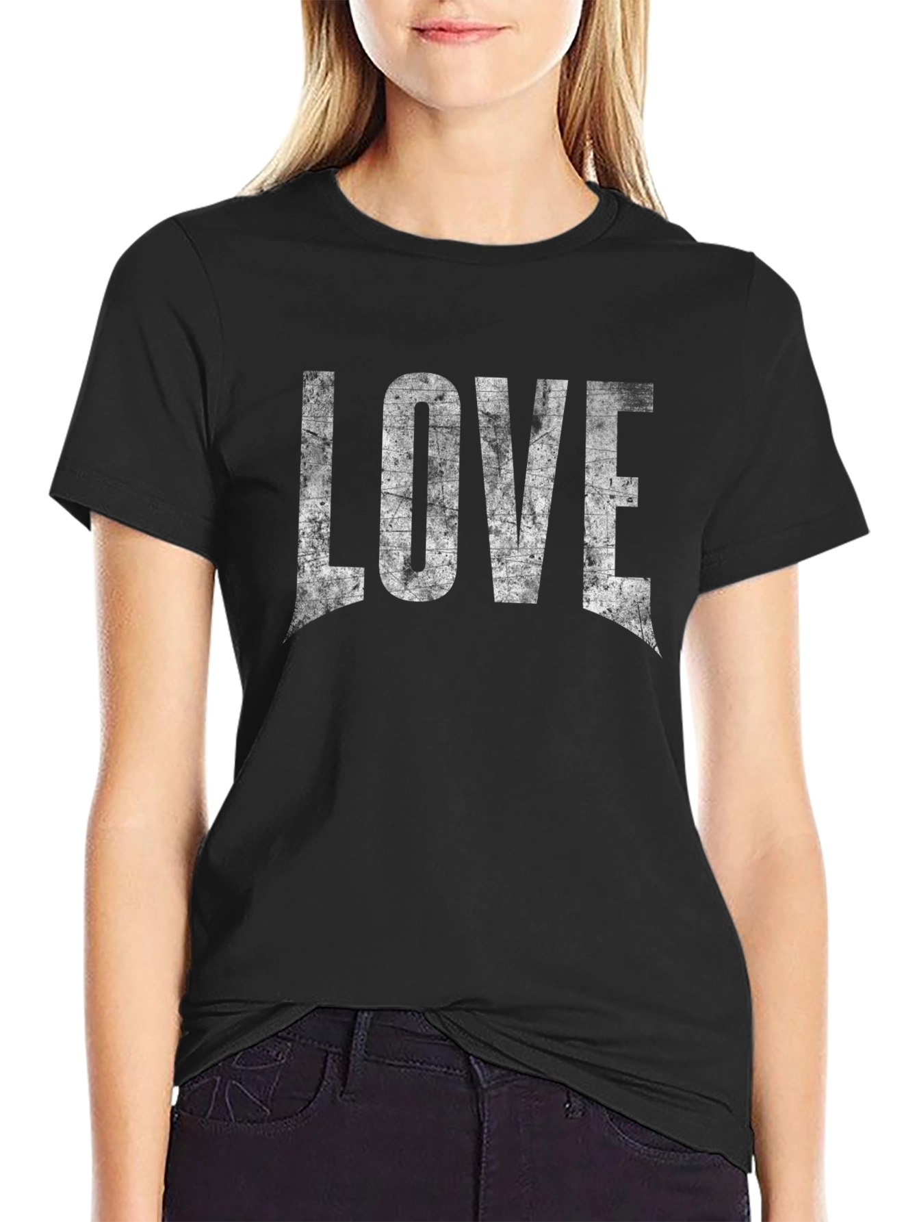 LOVE Graphic Tee - Distressed Print