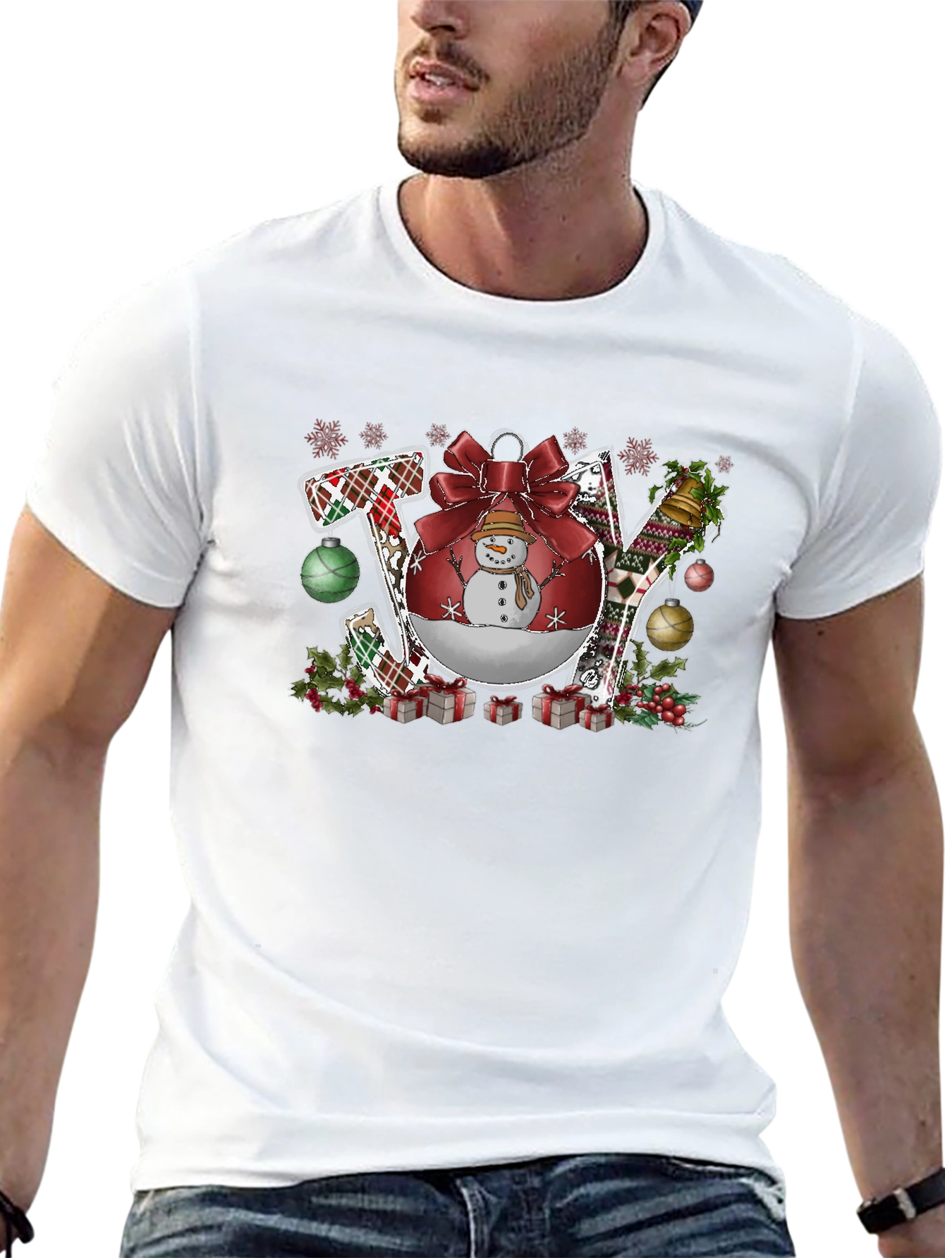 Joy Christmas Graphic Tee - Holiday Shirt