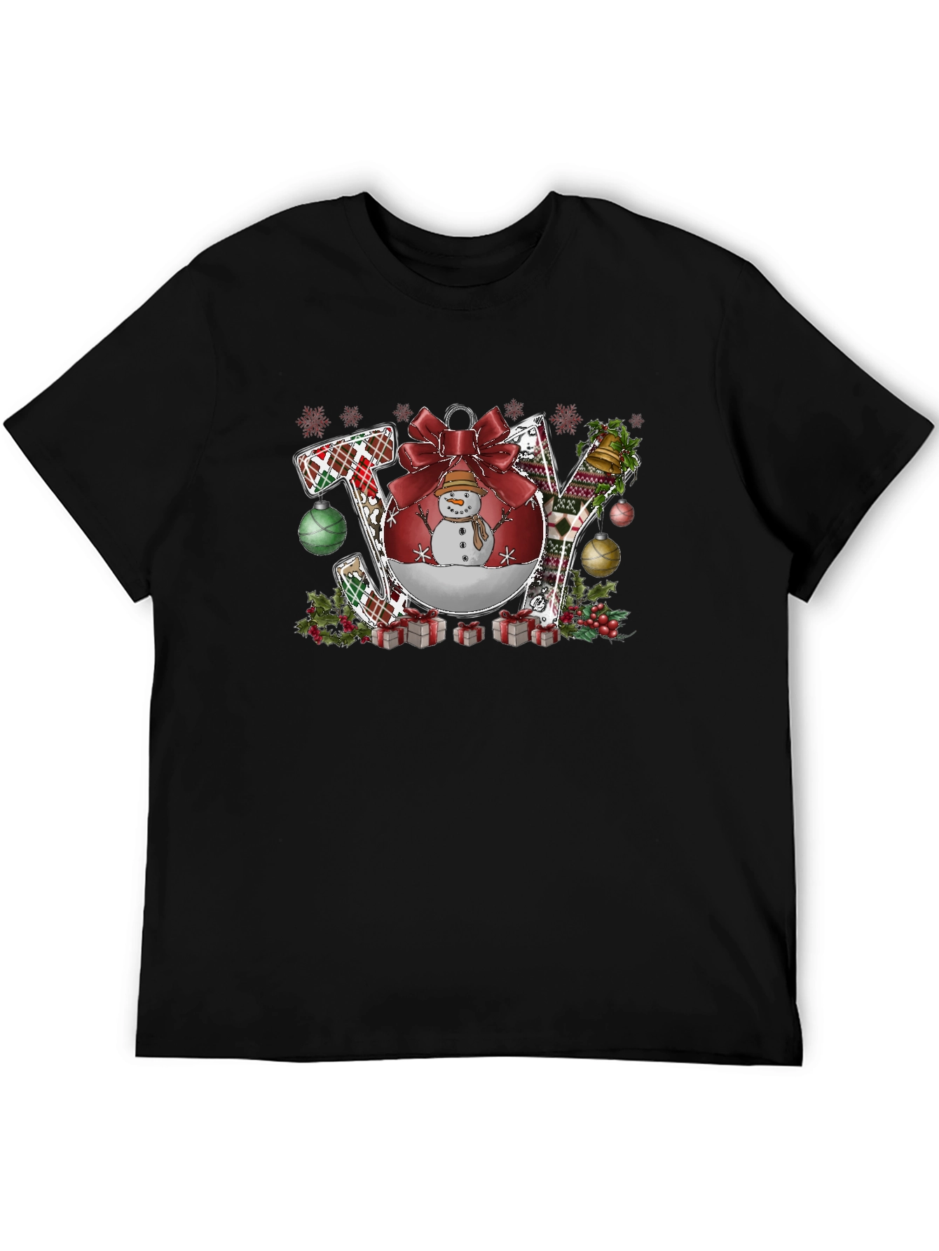 Joy Christmas Graphic Tee - Holiday Shirt
