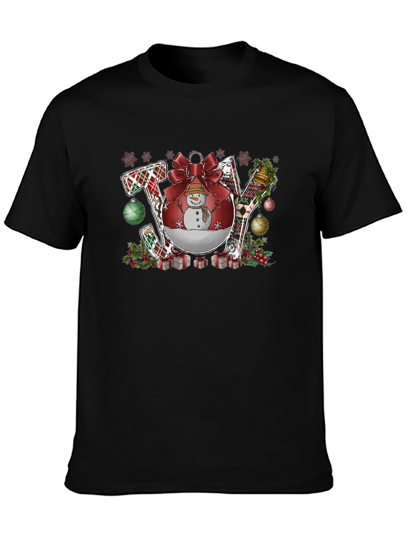 Joy Christmas Graphic Tee - Holiday Shirt