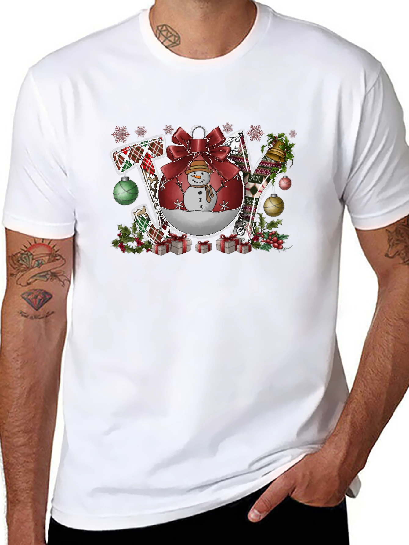 Joy Christmas Graphic Tee - Holiday Shirt