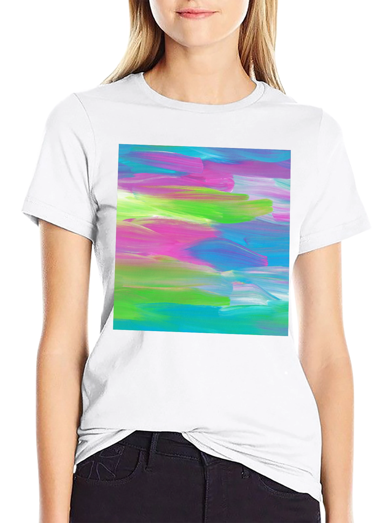Abstract Art Graphic Tee - Modern Brushstroke T-Shirt