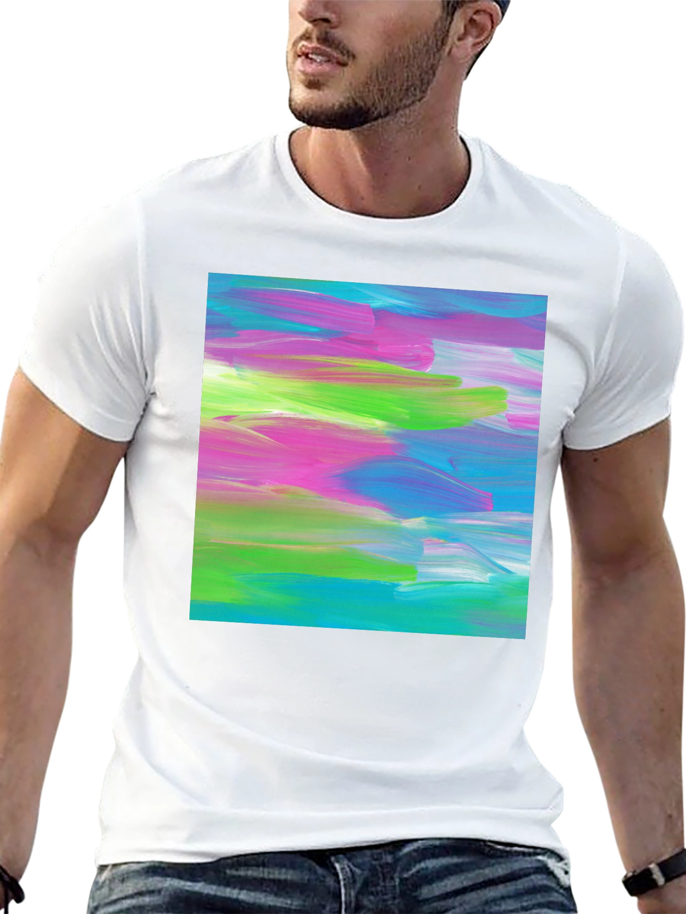 Abstract Art Graphic Tee - Modern Brushstroke T-Shirt