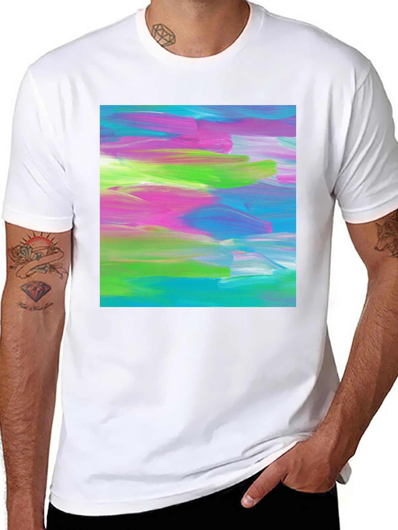 Abstract Art Graphic Tee - Modern Brushstroke T-Shirt
