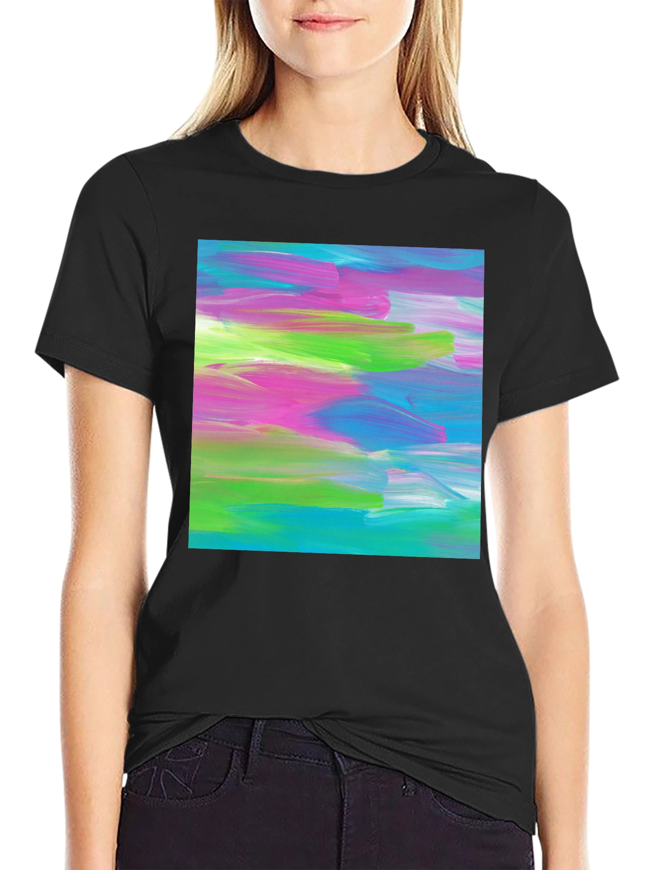 Abstract Art Graphic Tee - Modern Brushstroke T-Shirt