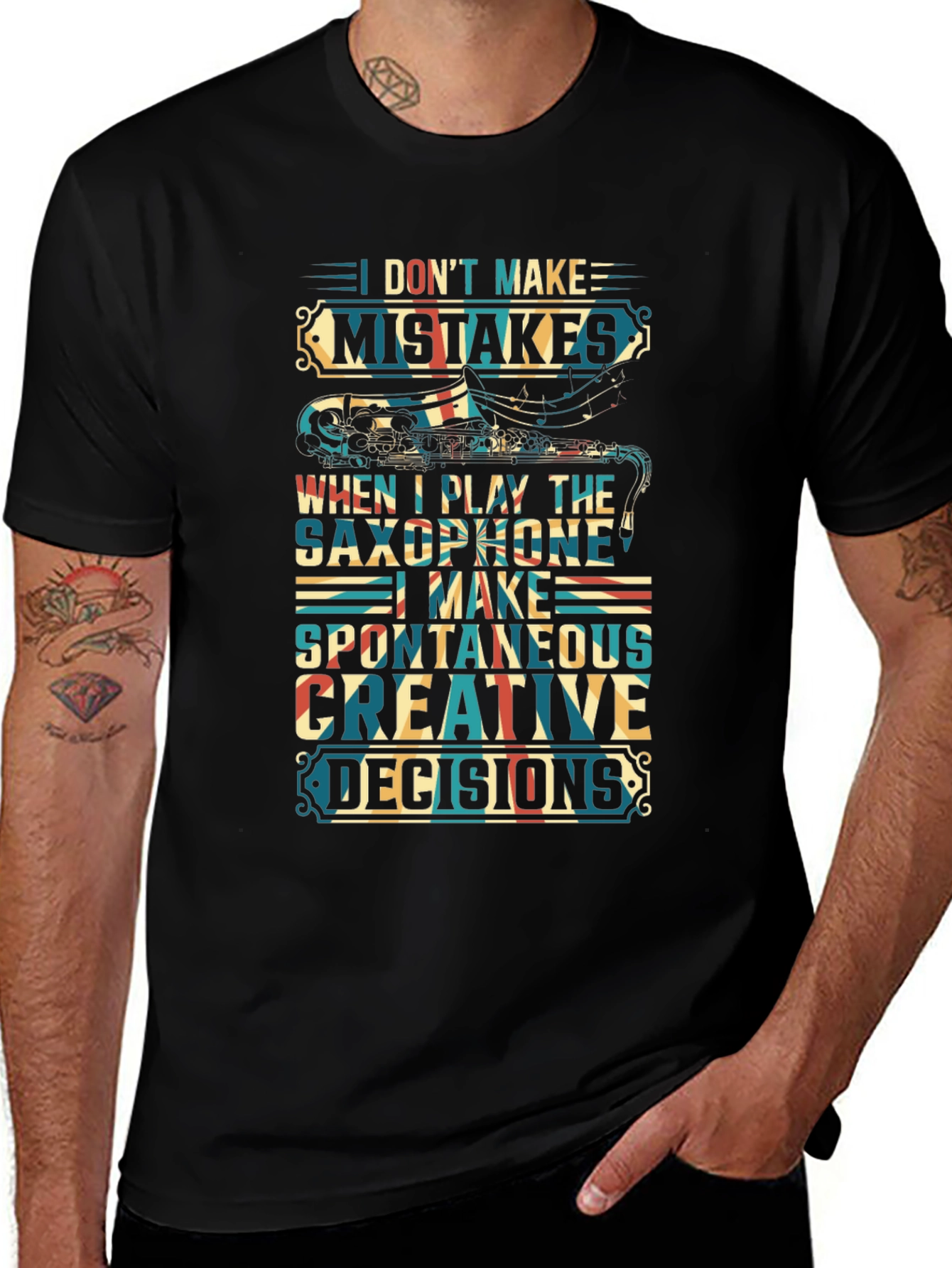 Saxophone Player Graphic Tee - Creative Decisions