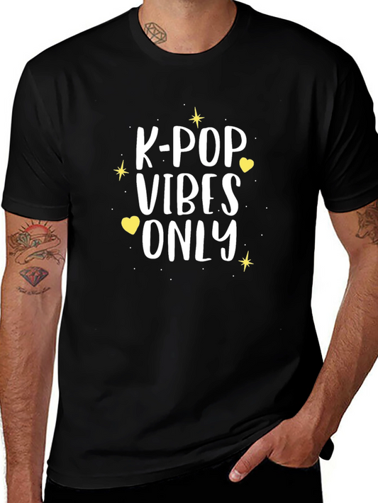K-Pop Vibes Only Black Graphic Tee