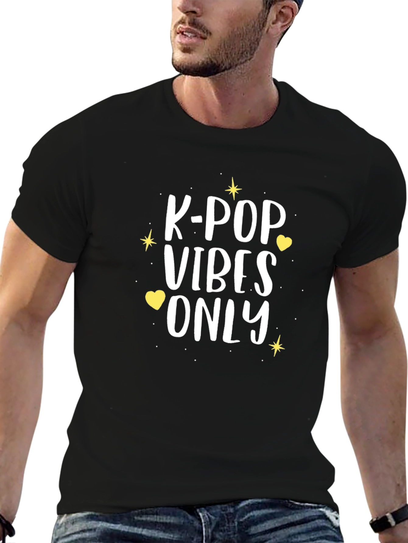 K-Pop Vibes Only Black Graphic Tee