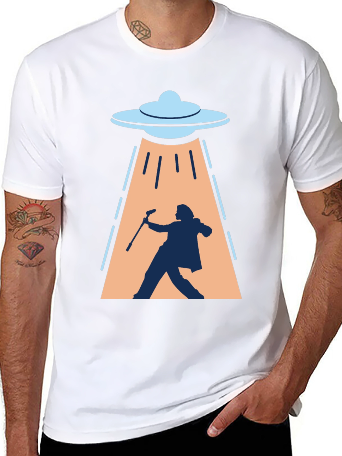 UFO Abduction T-Shirt: Silhouette Design