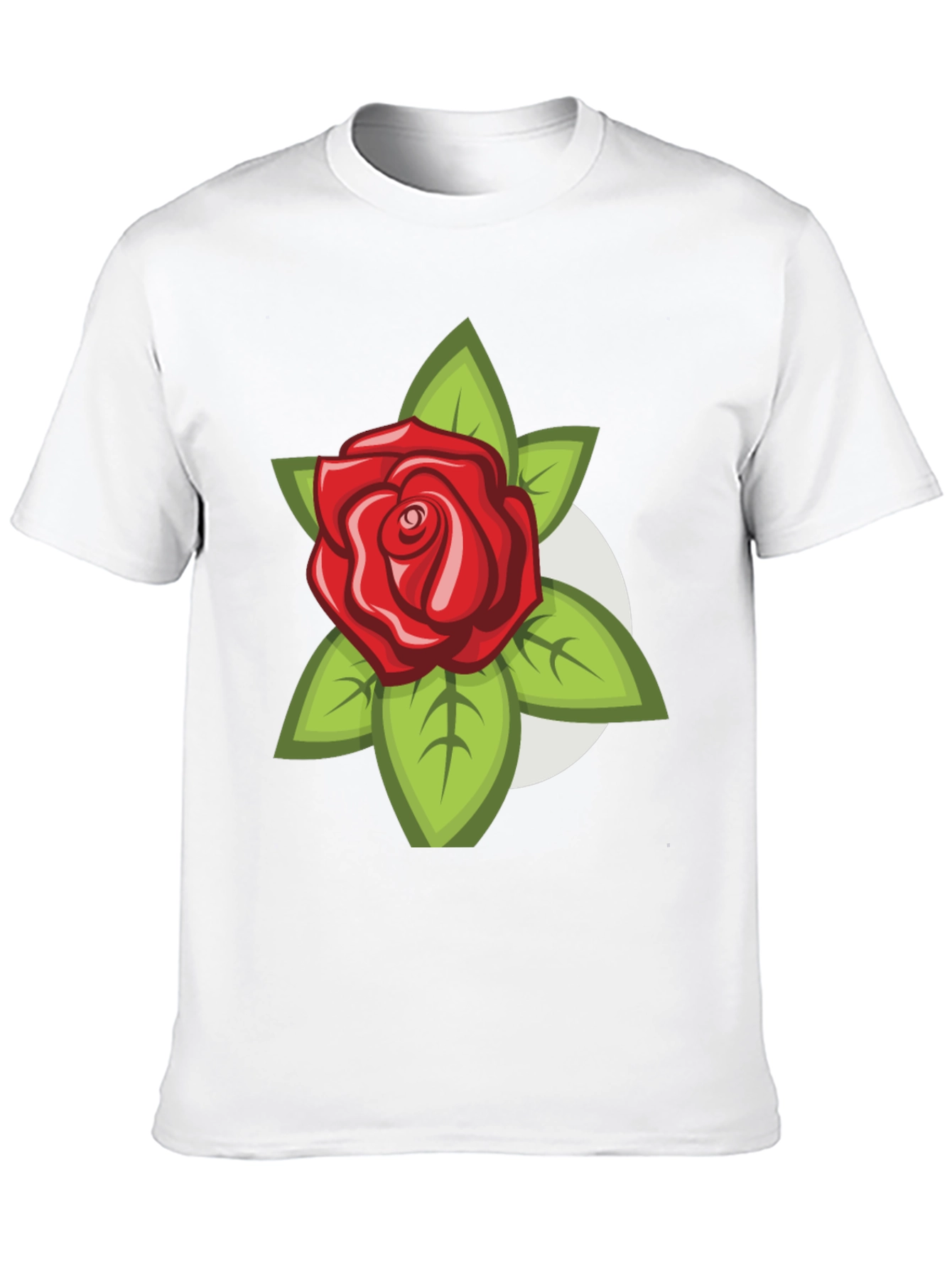 Mens Black T-Shirt with Rose Design