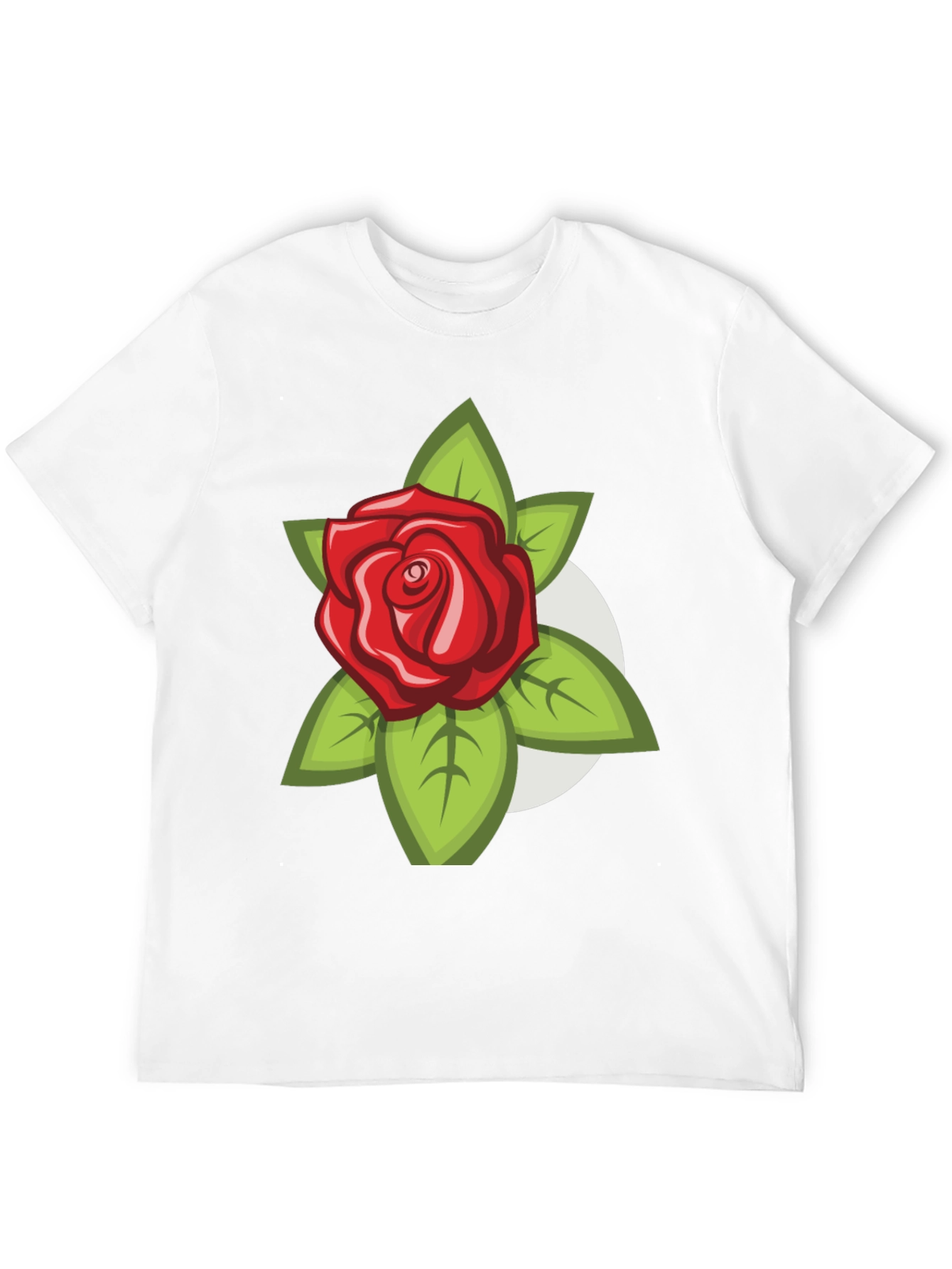 Mens Black T-Shirt with Rose Design