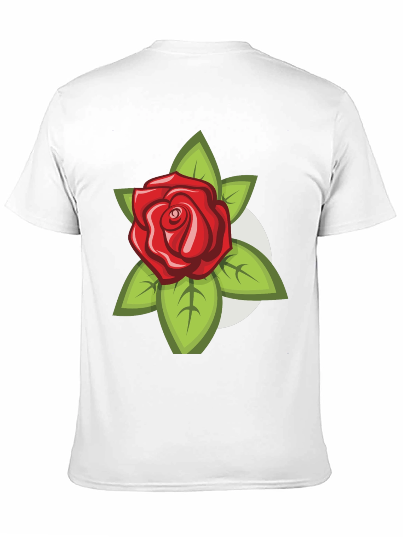 Mens Black T-Shirt with Rose Design