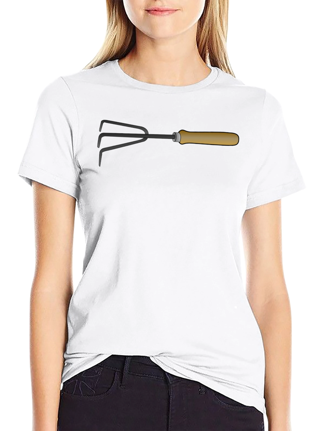Gardening Hand Rake Graphic Tee - Black Cotton Shirt